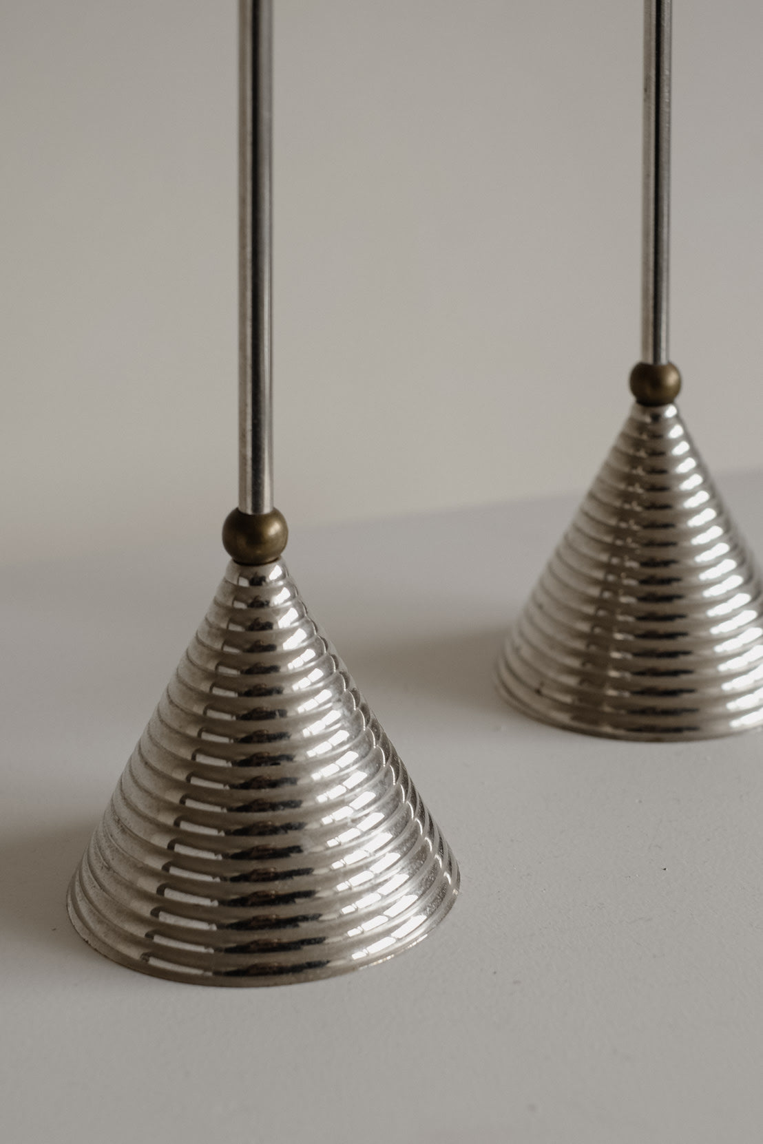 Art Deco Candle Holders — side angle