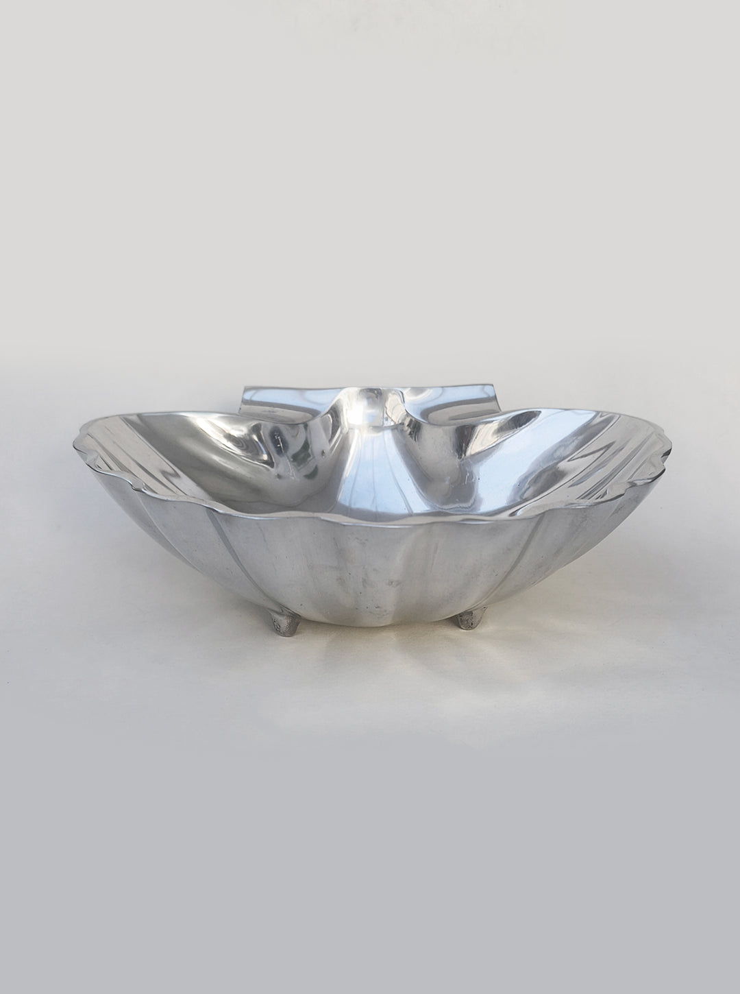 Brass Large Shell Dish — side angle showing polished brass finish