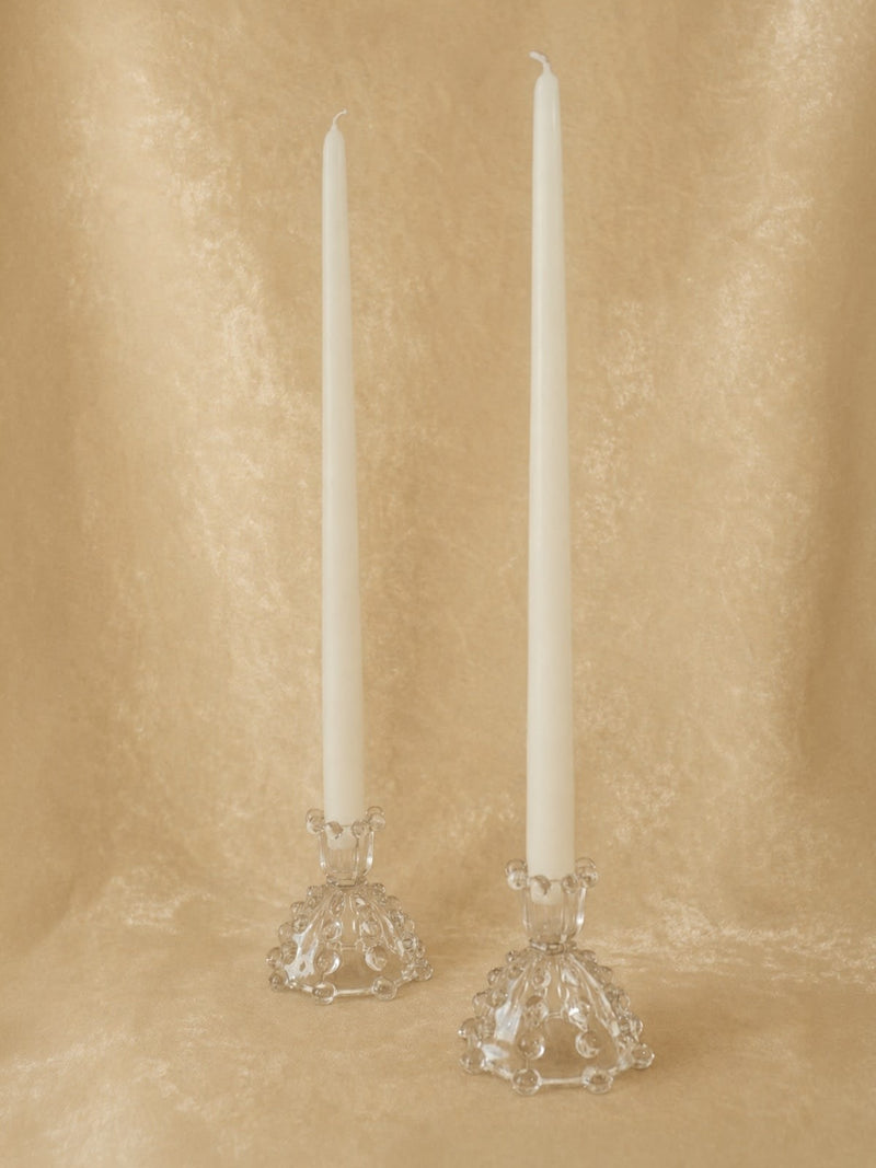 Set of 2 Candle Holders in Glass by Truffe Studio | The Oblist