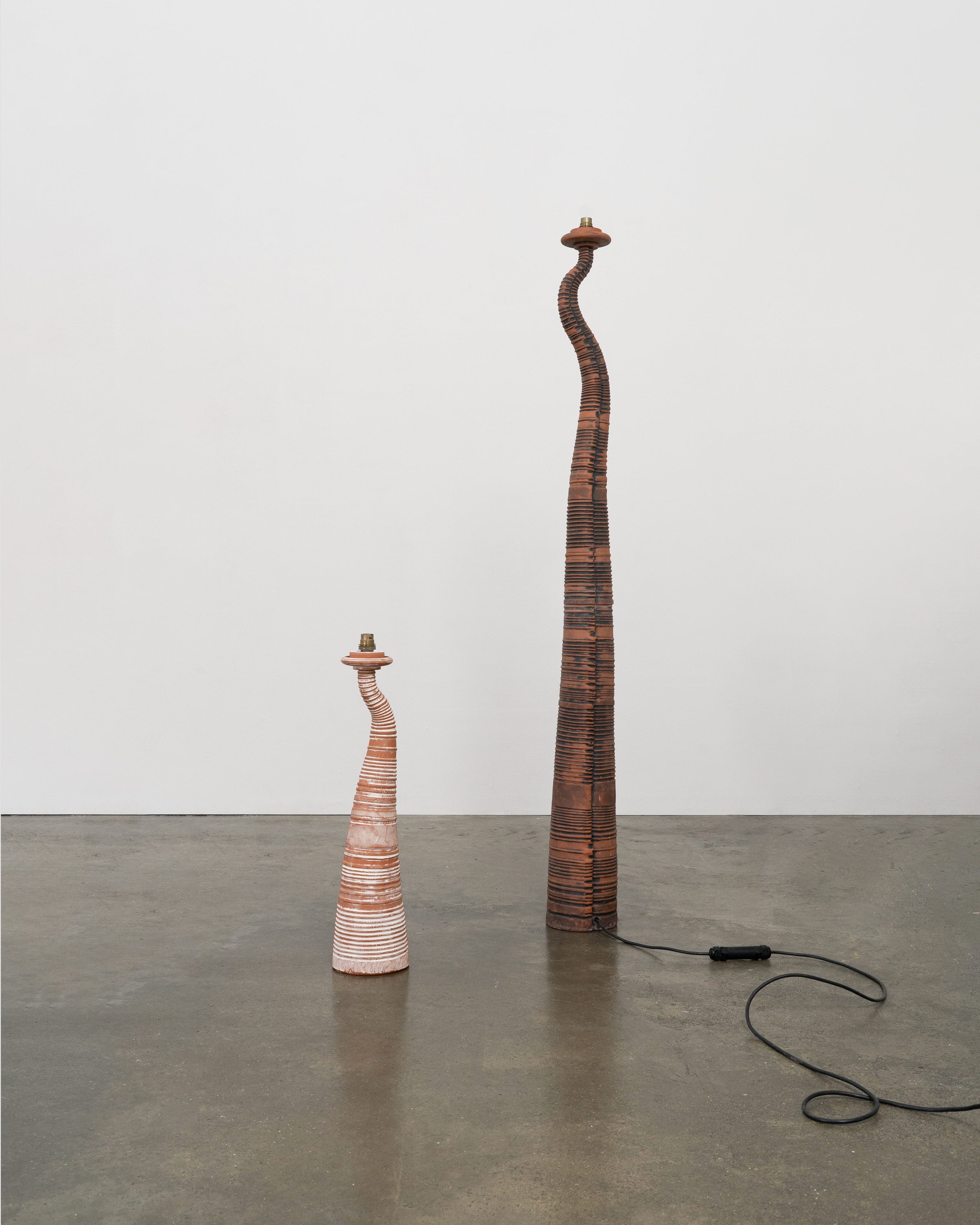 Lampe Sculpturale en Terre Cuite Vintage