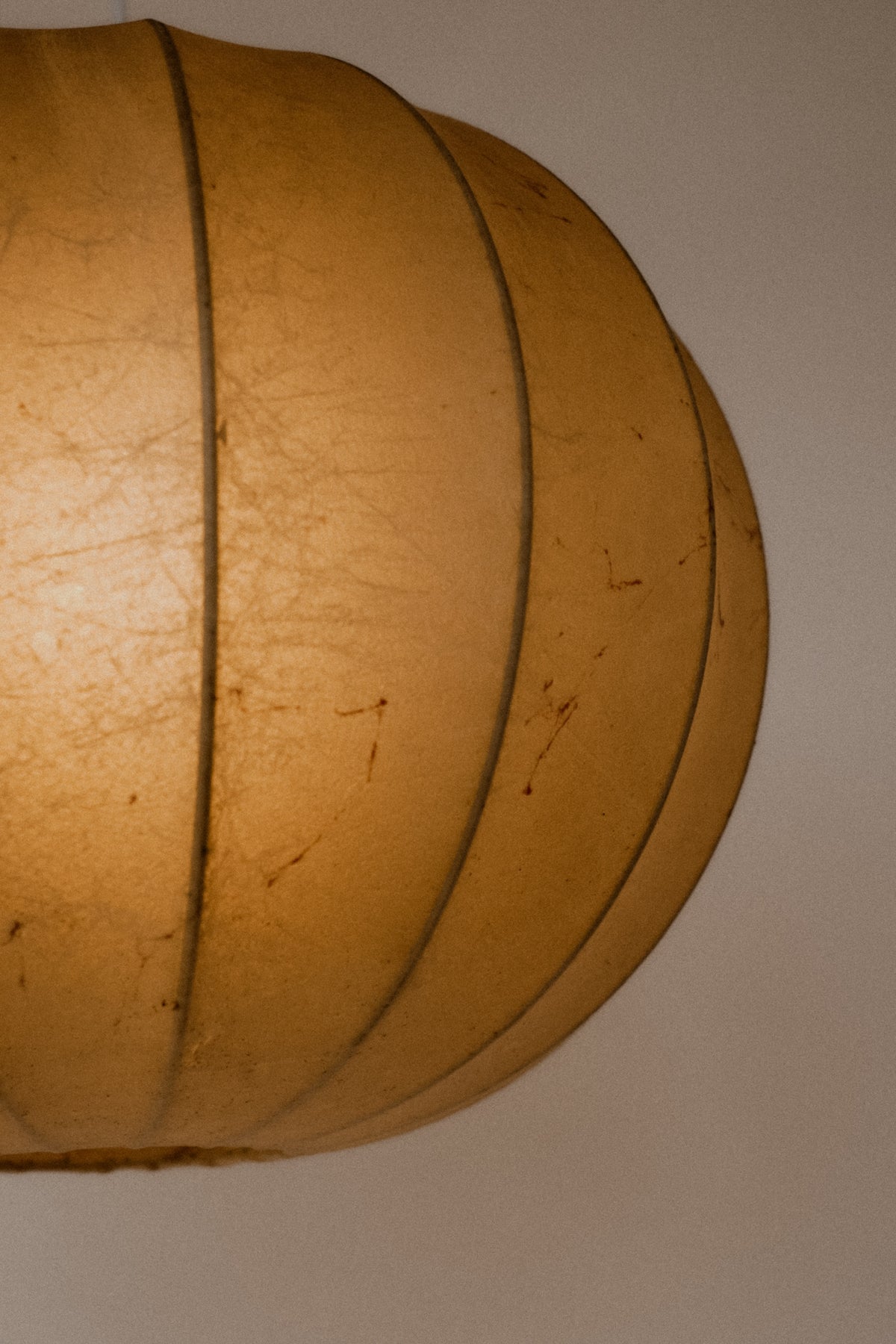 Vintage Mid-Century Cocoon Pendant Light by Goldkant Leuchten — side angle