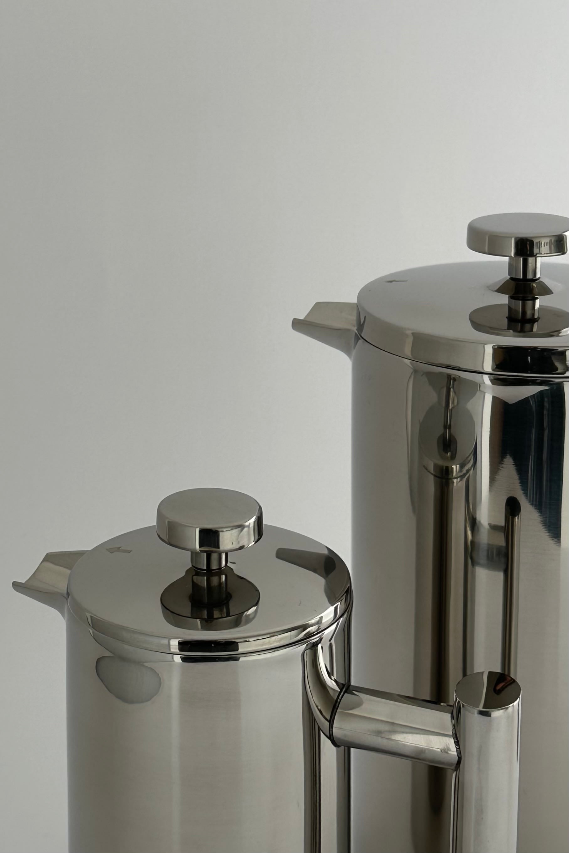 'HEDONISM' stainless steel french press — side angle