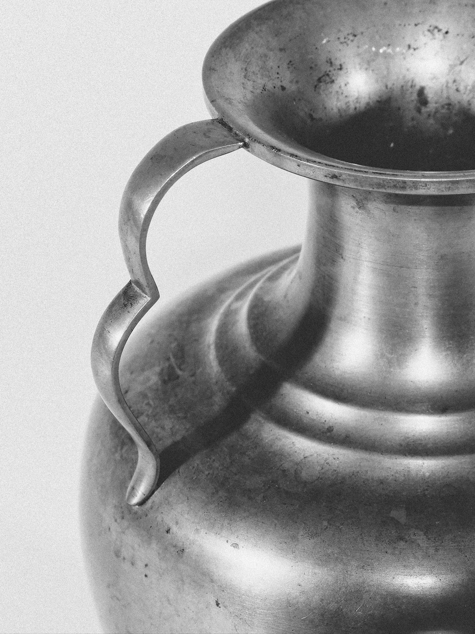 Sylvia Stave for C.G. Hallberg, Metal Amphora Vase, Art Deco, Sweden, 1936 — side angle