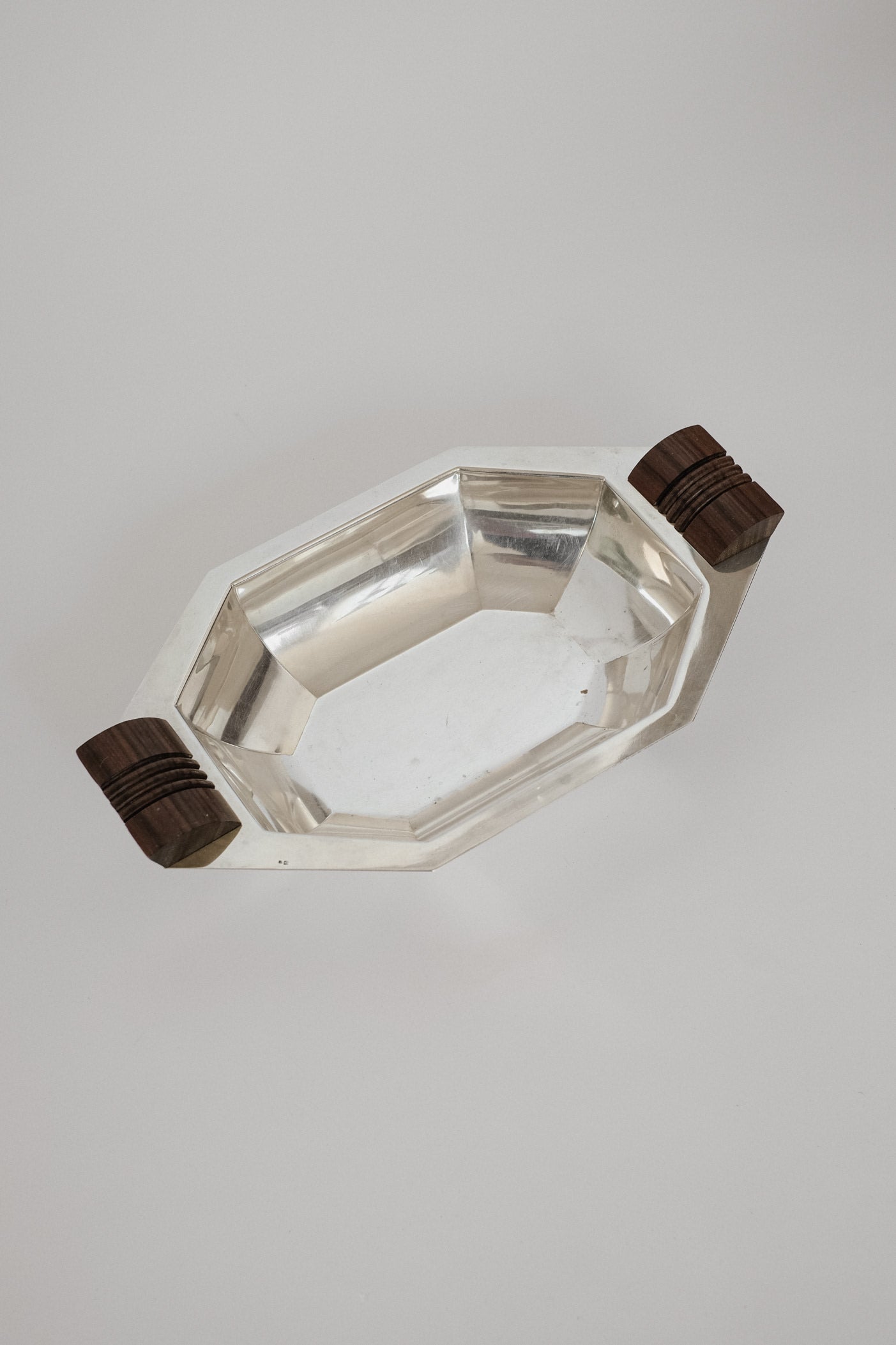 Silver-plated Art Deco Dish — side angle