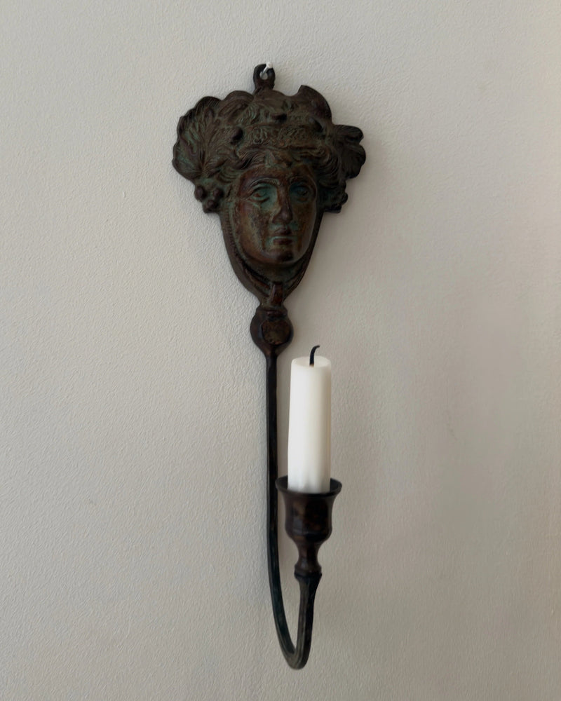 Neoclassical Bronze Candle Sconce by Galerie Storm | The Oblist — bronze material, wall-mounted design