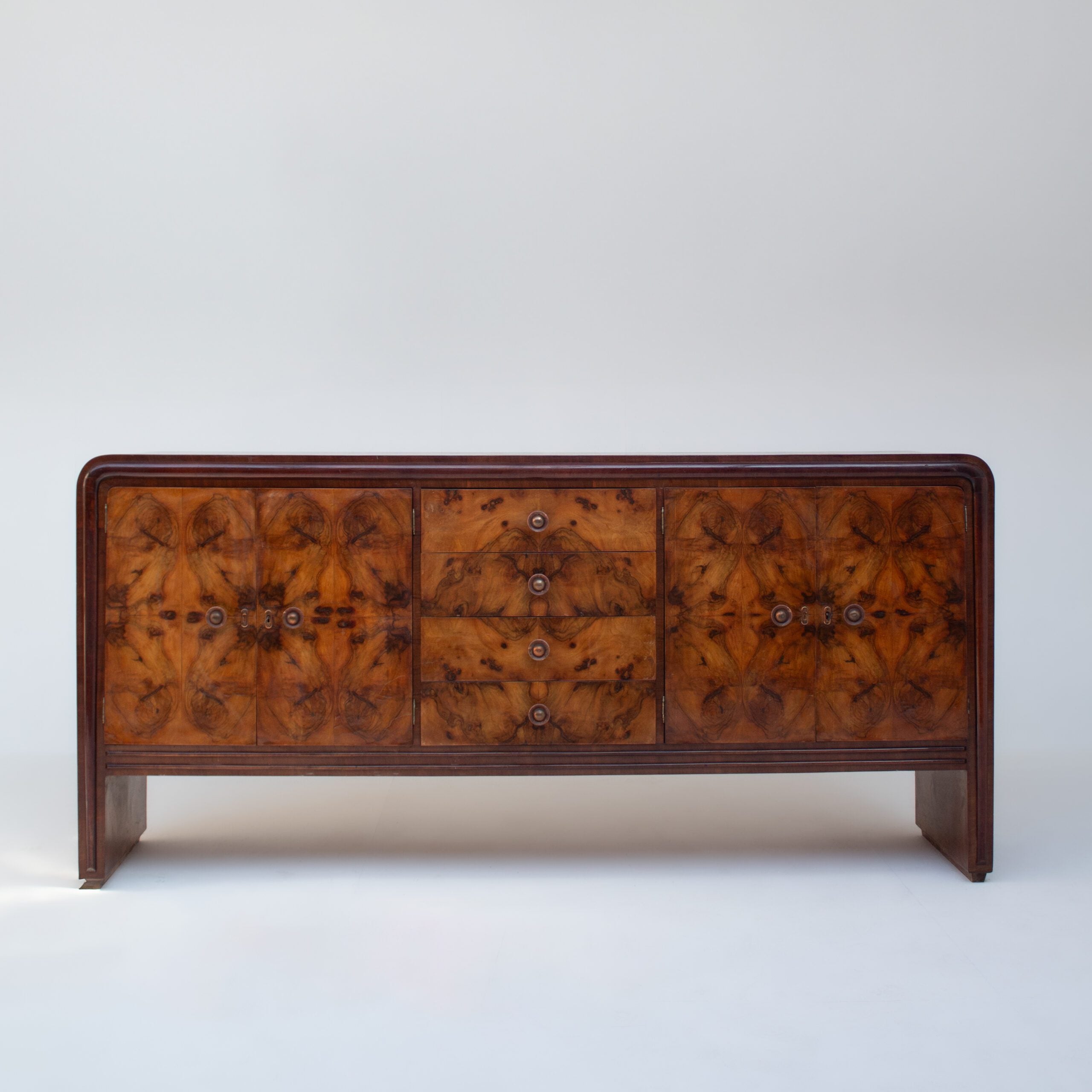 Art Deco Sideboard with Sculptural Veneer Pattern by Malata Antwerp | The Oblist