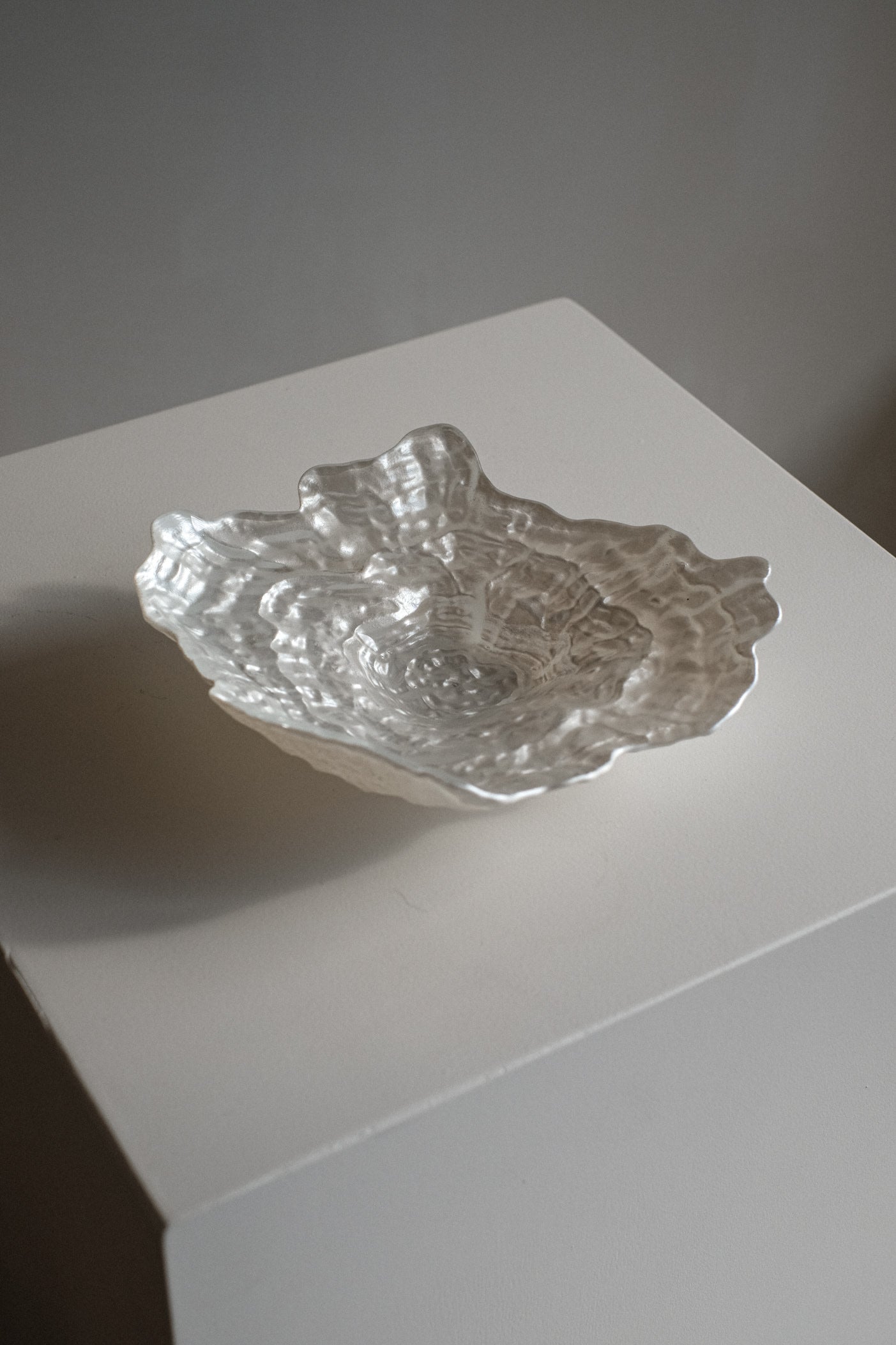 Glass Oyster Shaped Bowl — close-up