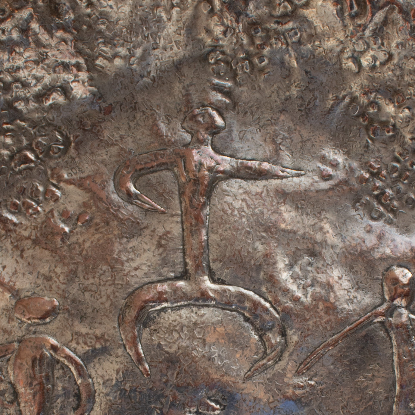Bragalini Hammered Metal Wall Sculpture — detail view