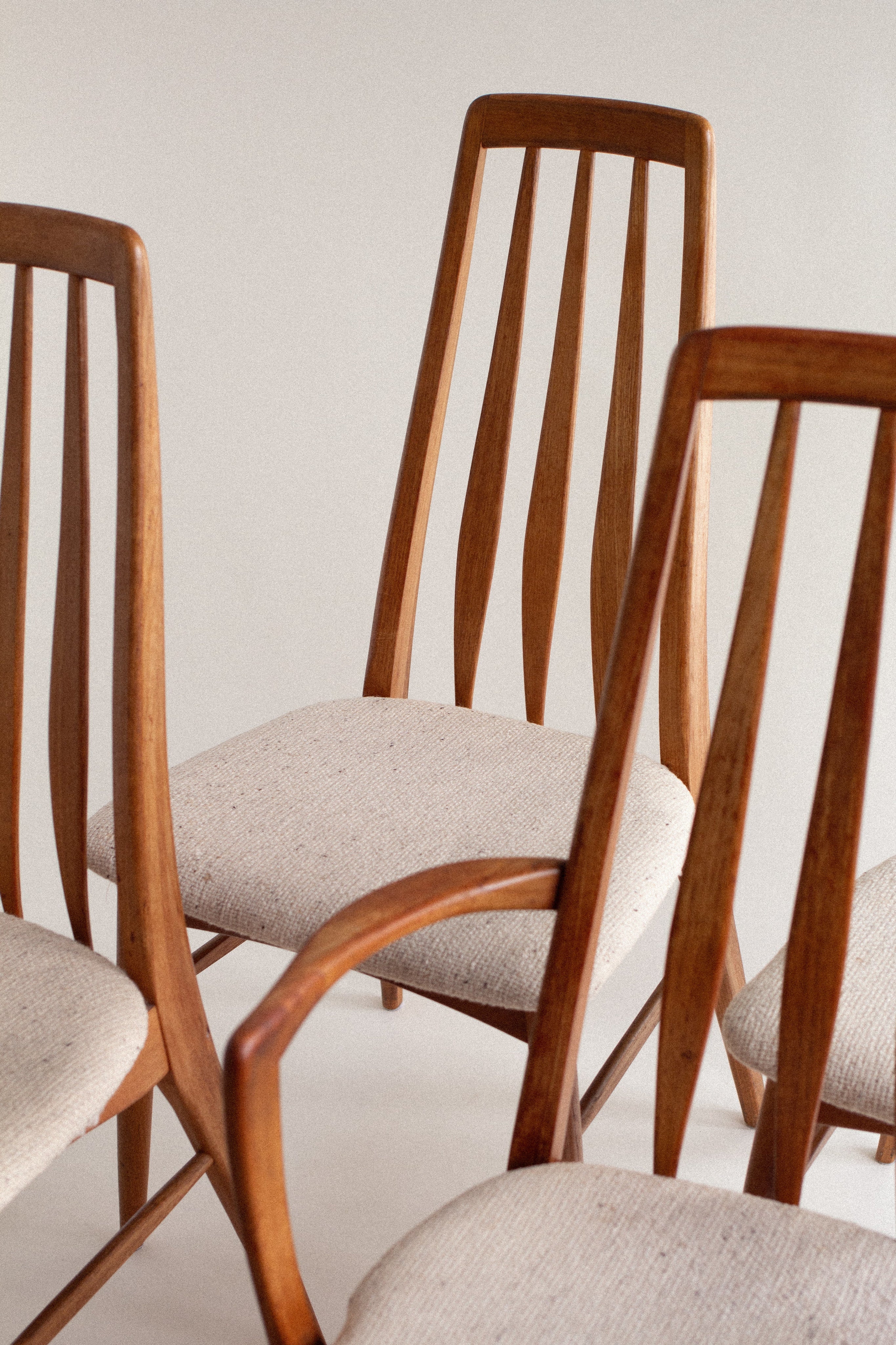 Eva Dining Chairs by Niels Koefoed for Hornslet Møbelfabrik, 1960s, Set of 5 — side angle