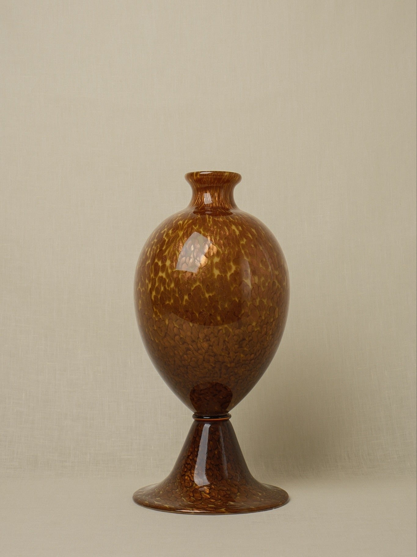 Murano Amber Speckled Glass Vase — side angle