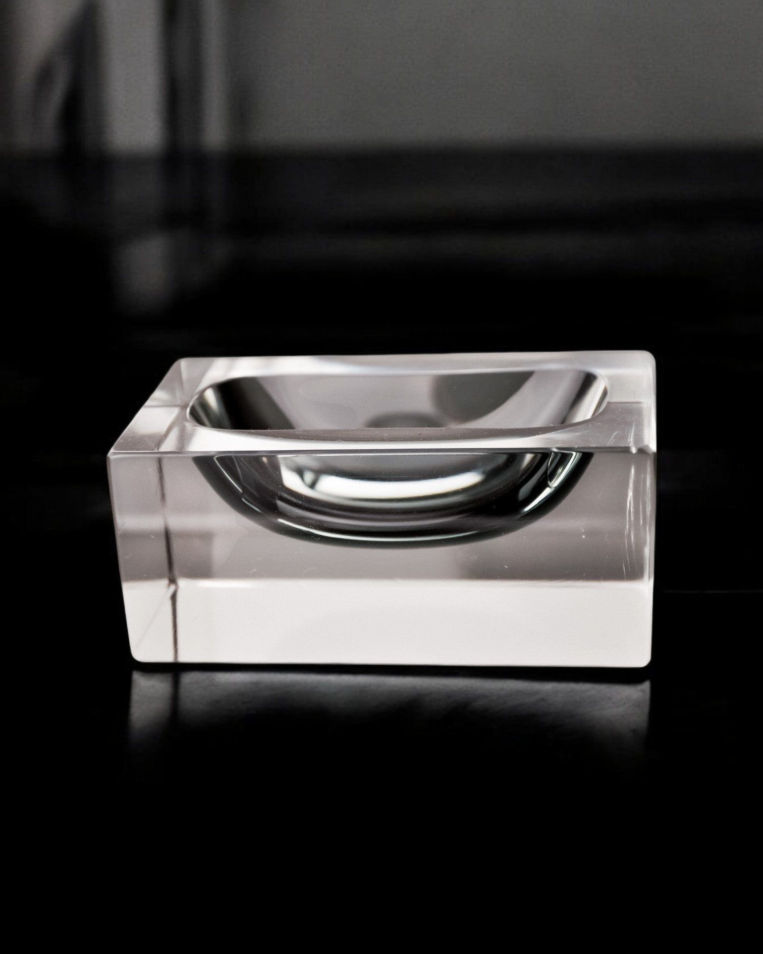 Sommerso ashtray by seguso, murano glass, italy, 1970's — side angle