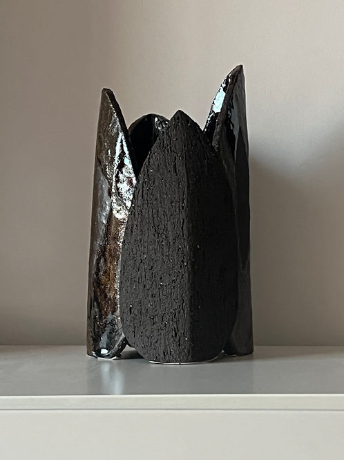 HENRI Black Hurricane Candle Holder — alternate view
