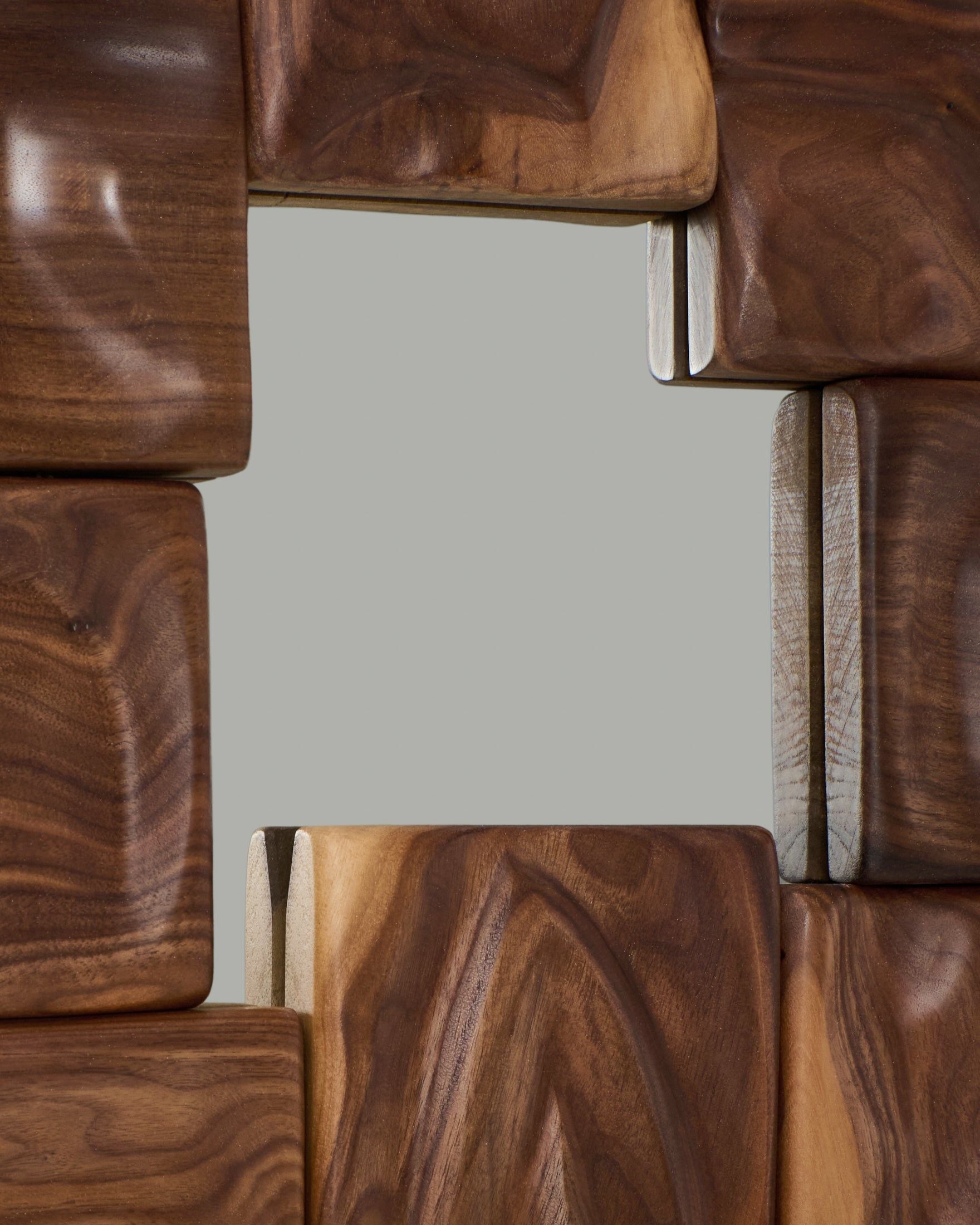 Small Catarina Mirror — close-up of wooden frame detail