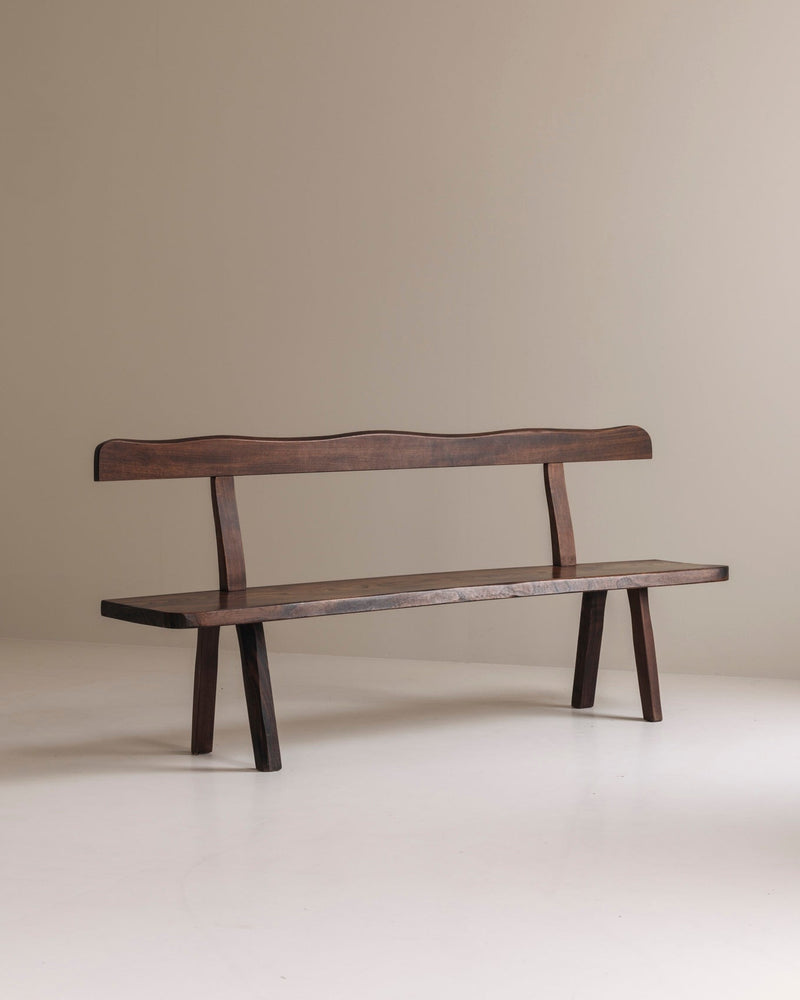 Sculptural Bench by Olavi Hanninen for Aranjou | The Oblist — handcrafted dark wood design