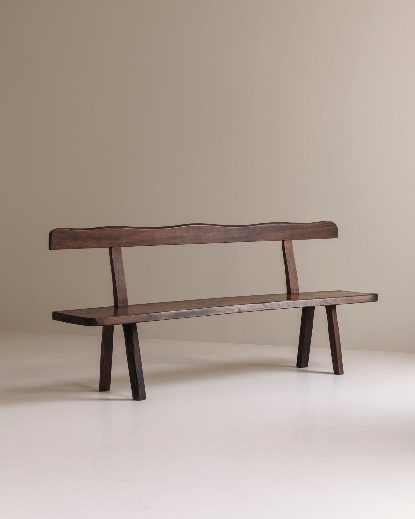 Sculptural Bench by Olavi Hanninen for Aranjou | The Oblist — handcrafted dark wood design