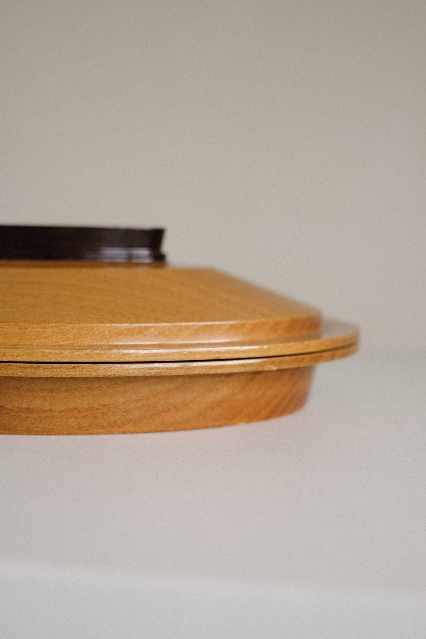 Mid-Century Modern Elegant Wooden Lidded Dish — in context