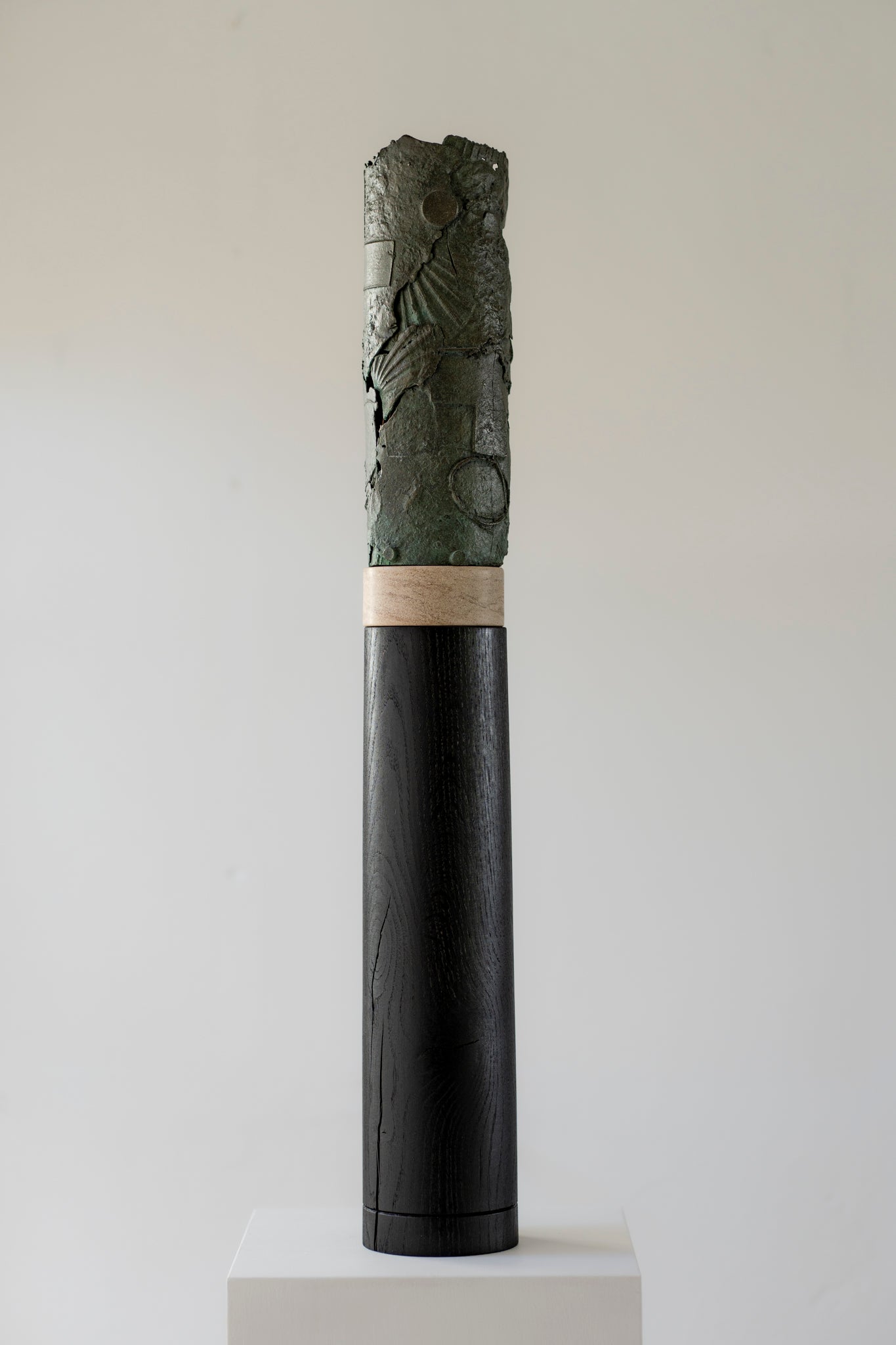Keeper | Bronze, Stone & Oak Sculpture
