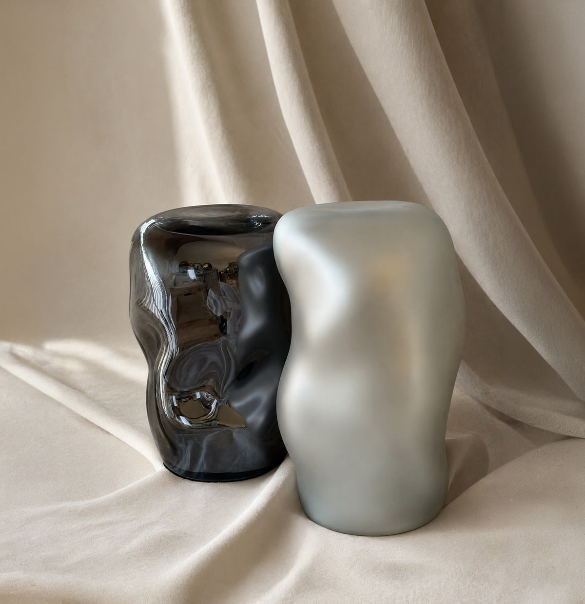 Wave Stool / Side Table XIX — side angle