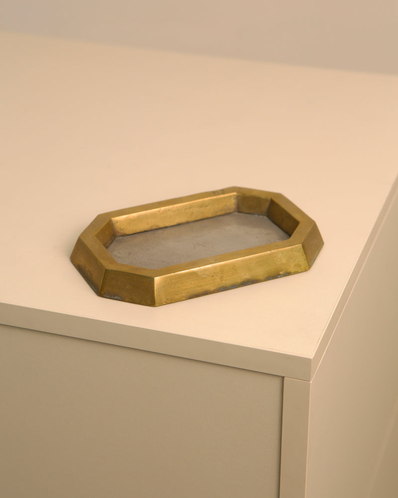 Vintage brass octagonal vide-poche tray by David Marshall 1970s