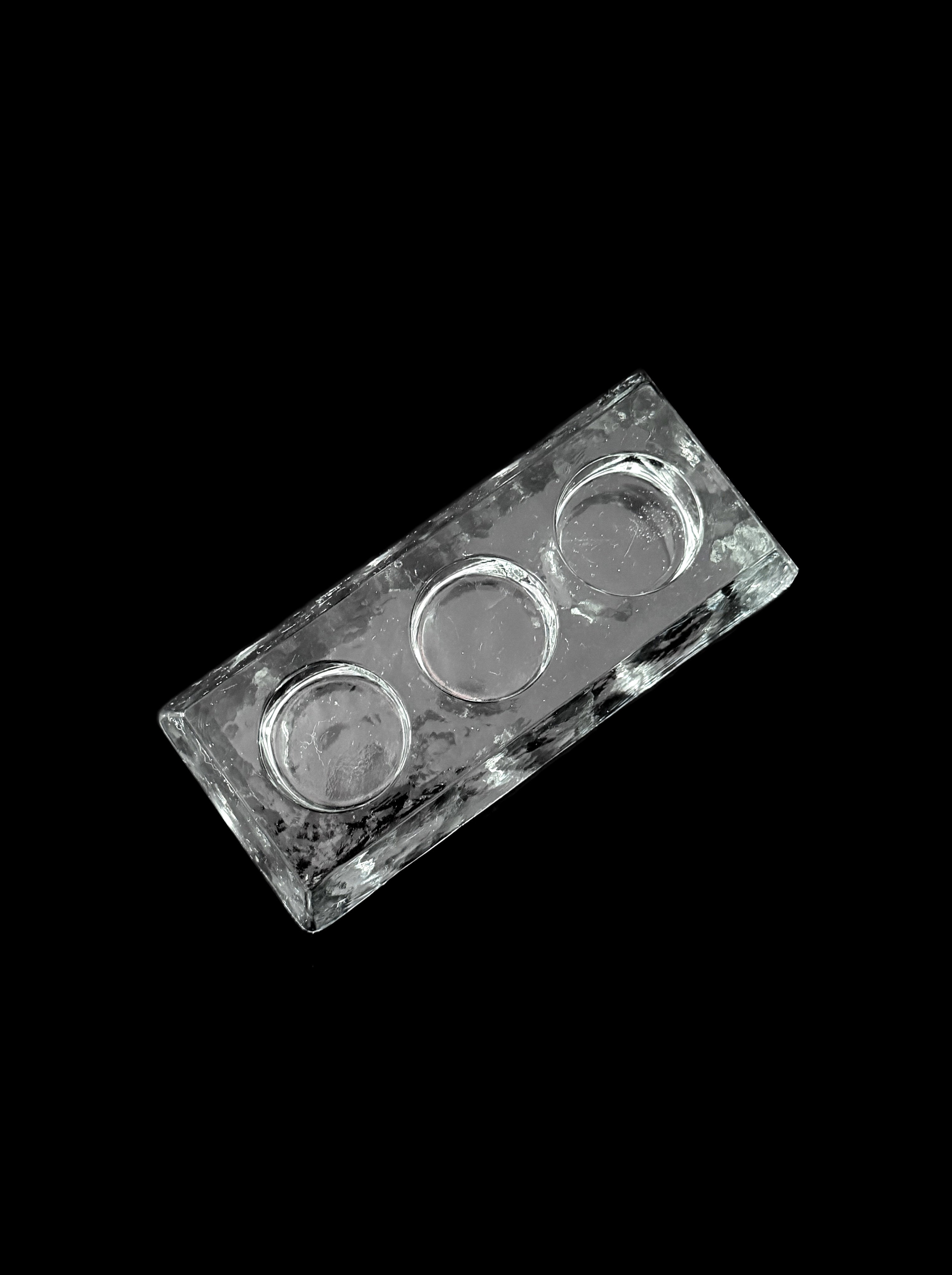 Glass candle holder — detail view