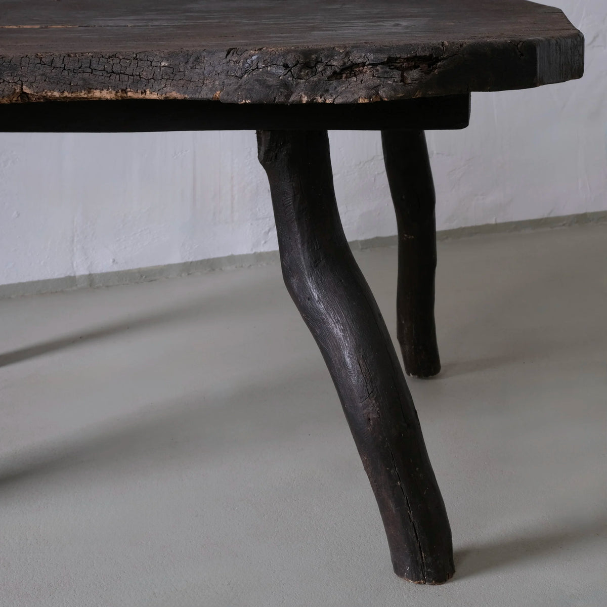 Wabi-Sabi Rustic Dark Wood Side Table | Belgium | Vintage — in context
