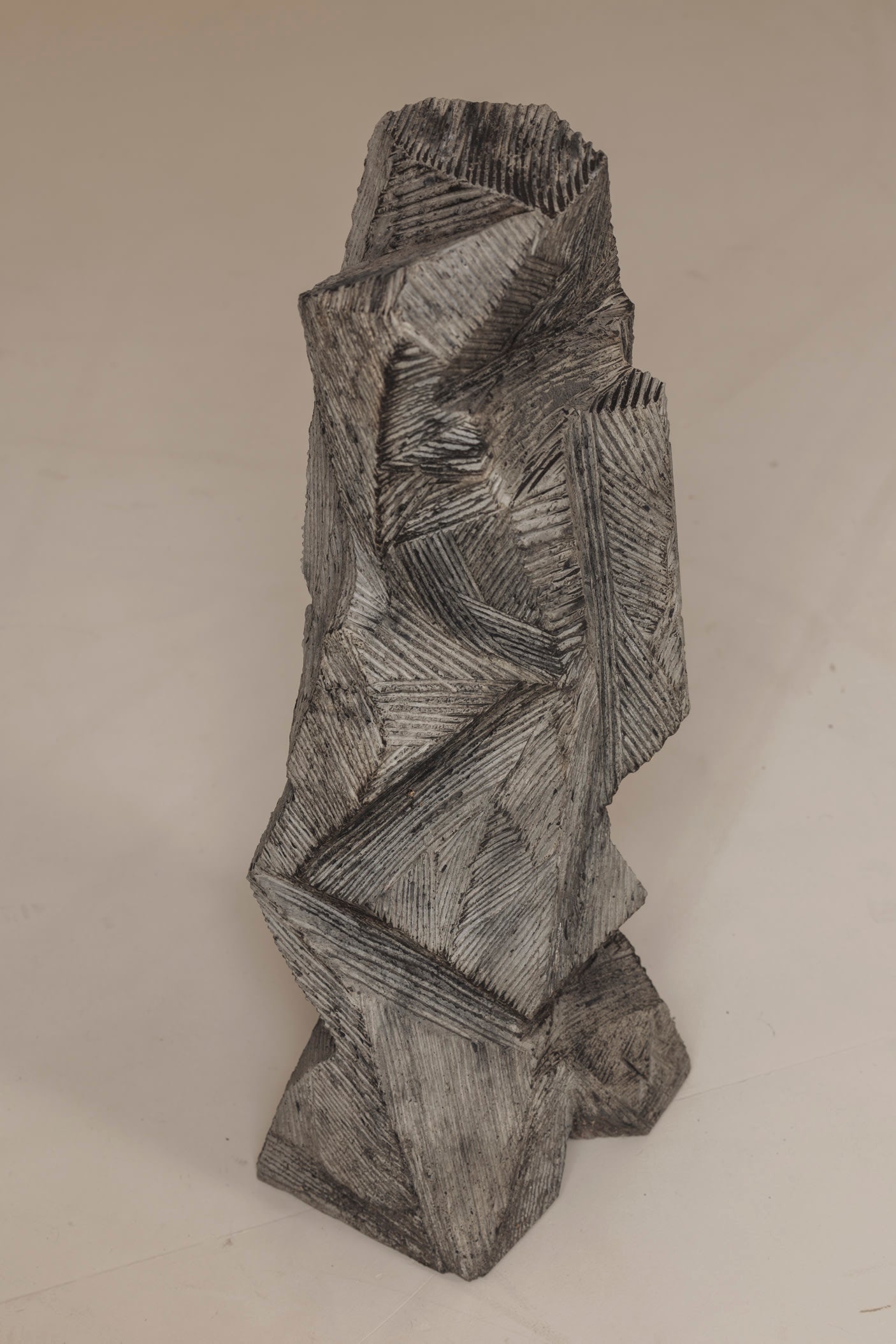 Monumental Abstract Sculptures by Marc Verdoodt, Belgium 1980s — close-up of textured black surface