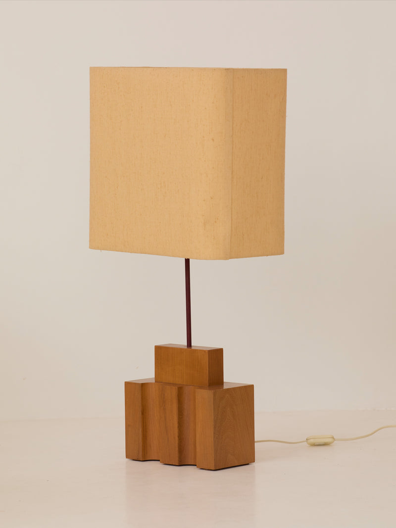 Maison Regain Table Lamp in Solid Elm. Vintage, Circa 1980. by DIG IN JAPAN | The Oblist