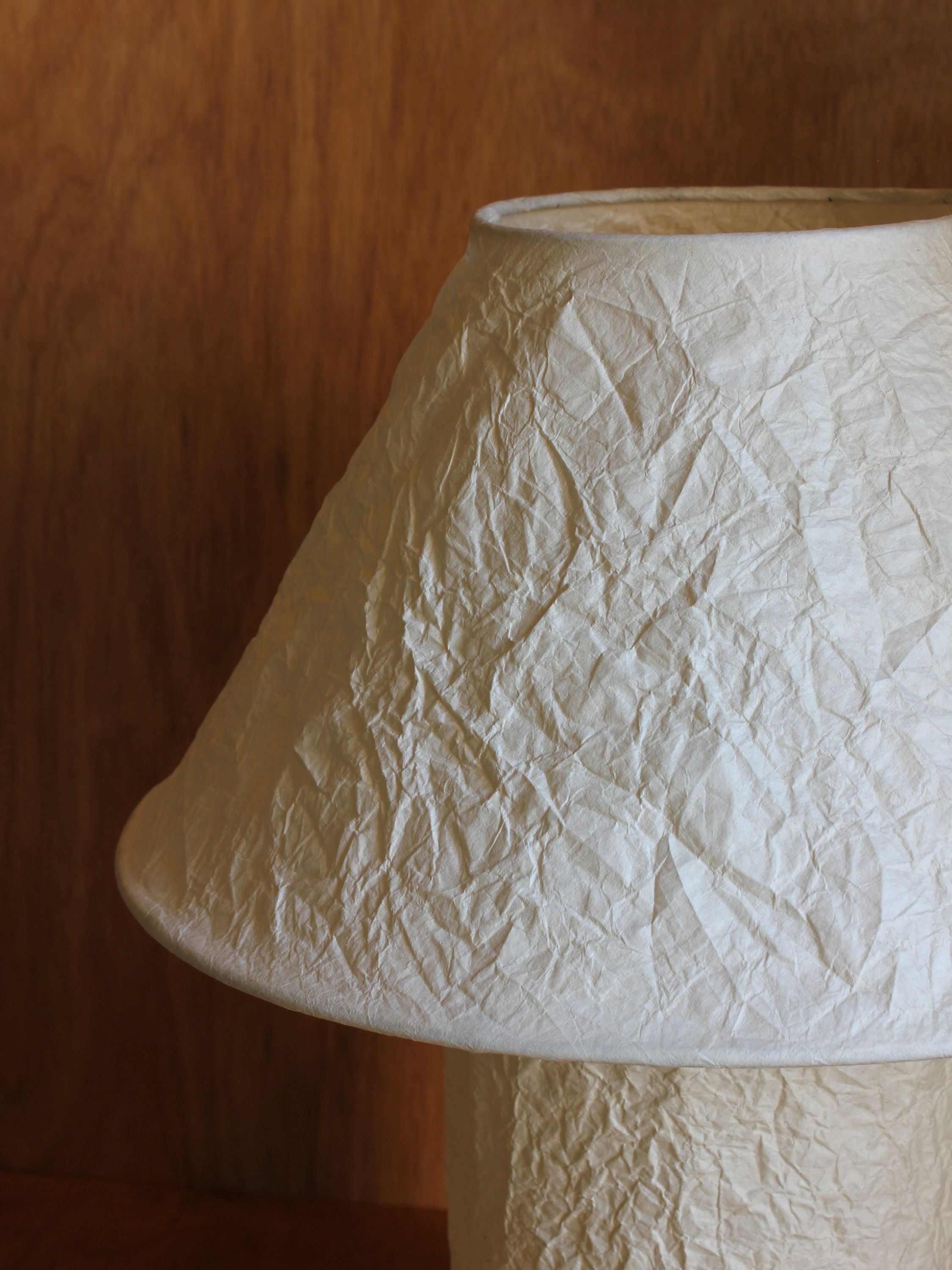 Lugh' Table Lamp - Ivory — close-up of textured paper shade