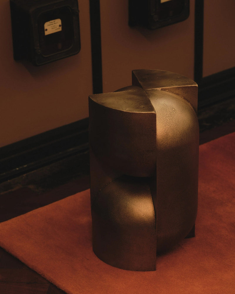 Capsule Pedestal by Studio Brocky - Space-age Sculpture in Cast Brass — close-up