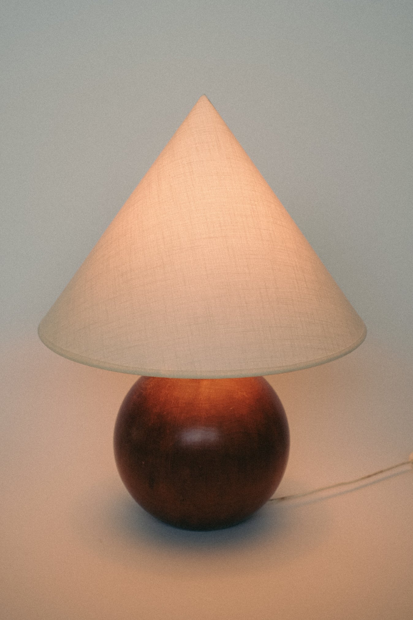 Wooden Sphere Table Lamp — close-up