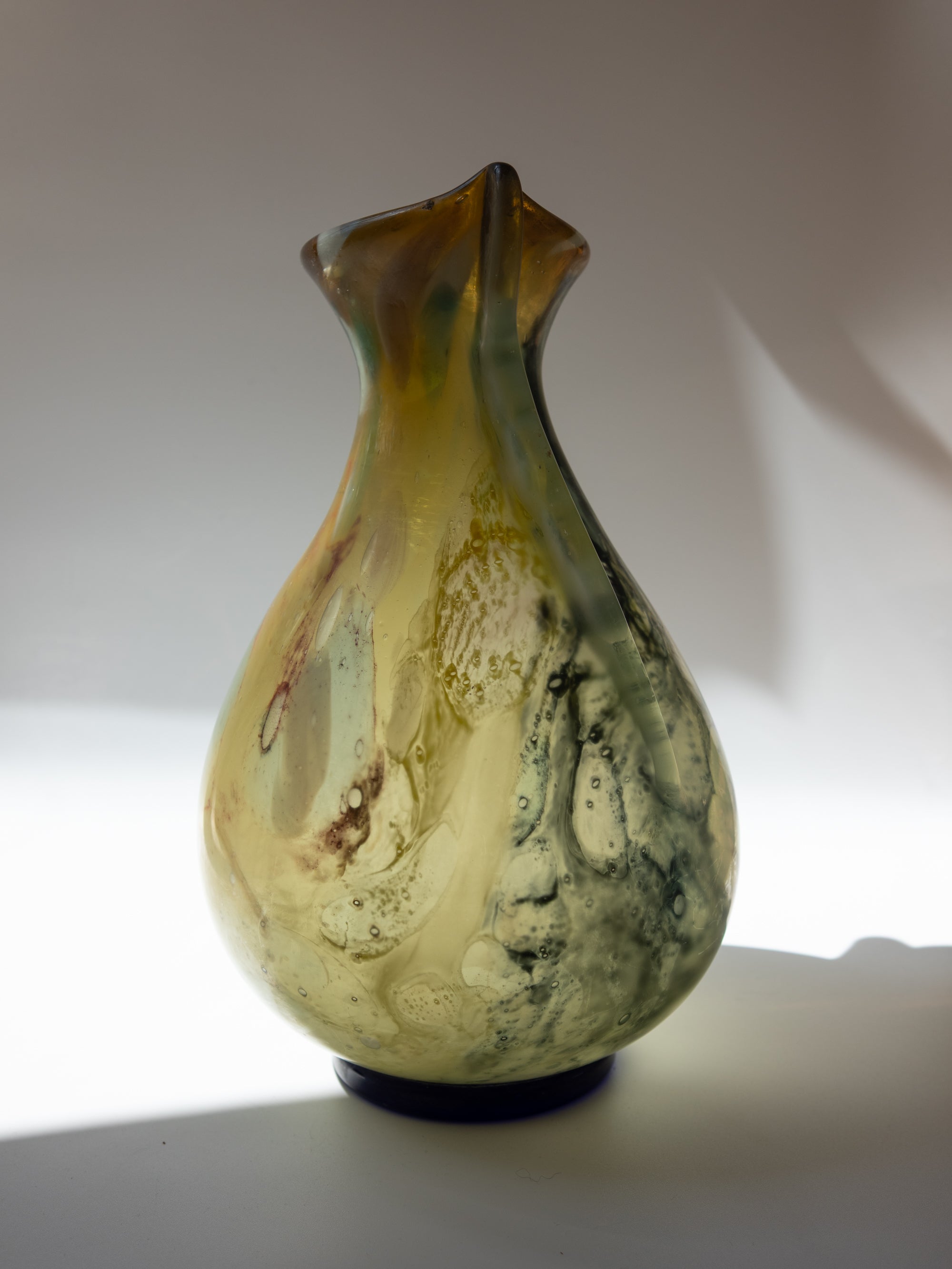 Murano Marbled Vase in Glass, Italy - c. 1970s — side angle
