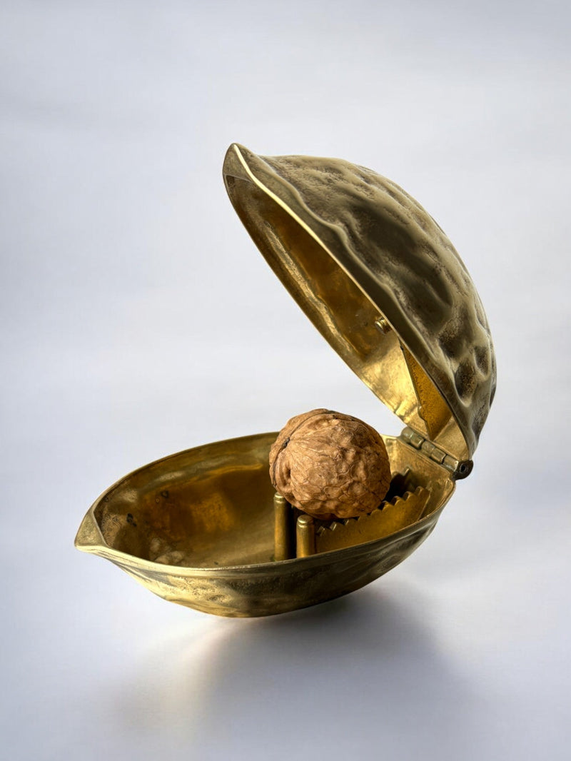 Walnut Shaped Nut Cracker in Brass, Italy 1970s by Malamar Studio | The Oblist — brass material, vintage design