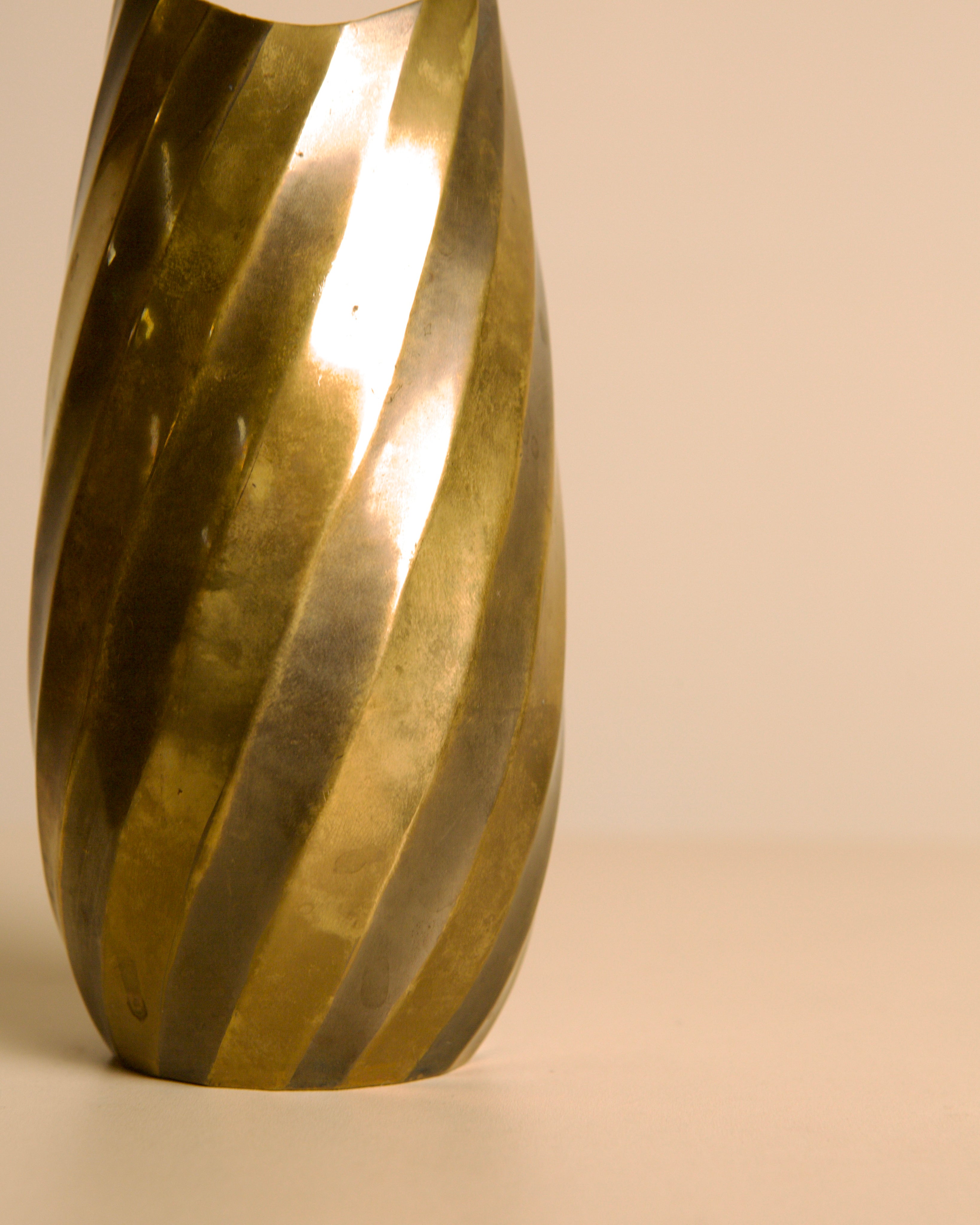 Italian gilt and silvered metal "Hollywood Regency" vase, 1970s — lifestyle setting