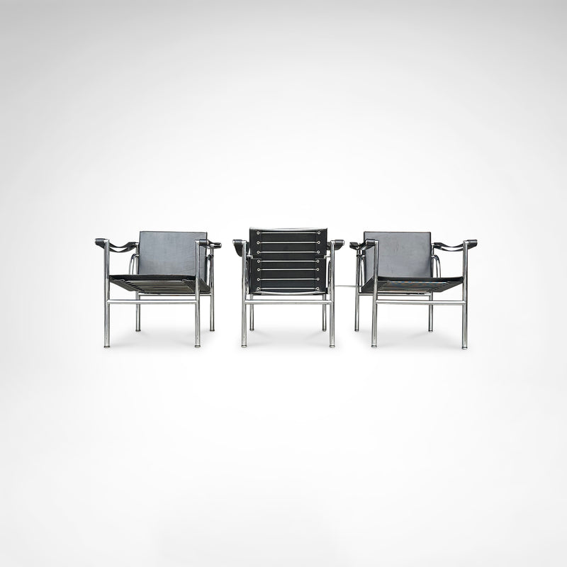 LC1 vintage armchair by Le Corbusier et al for Cassina, set of 3 by Redesignable | The Oblist