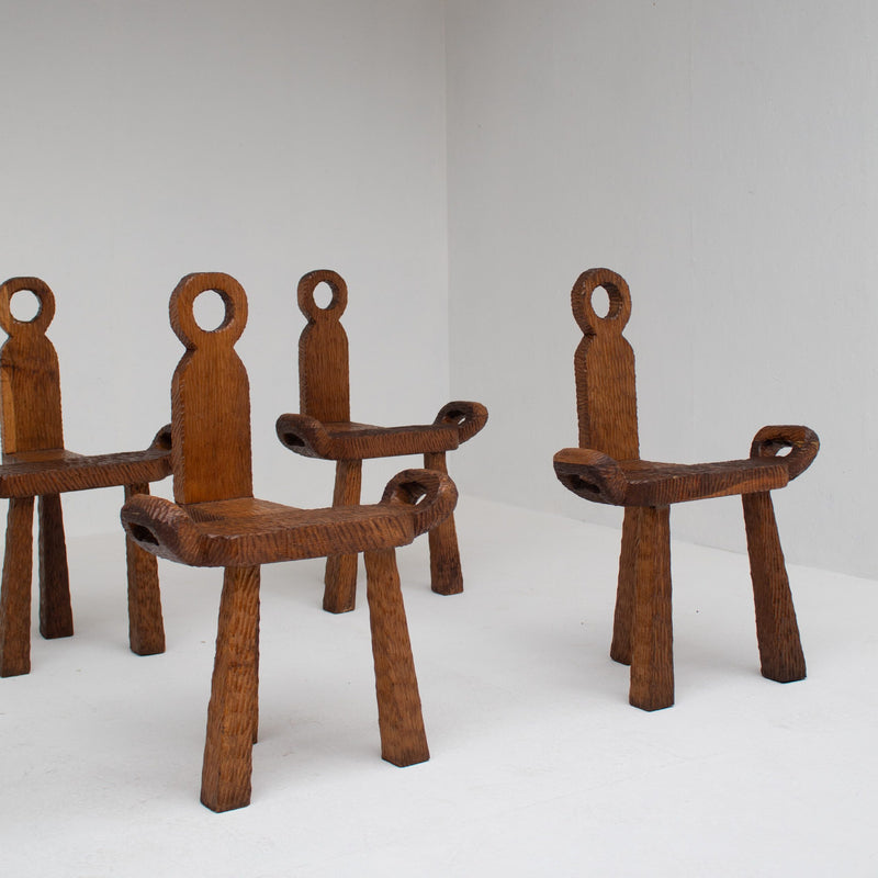 Brutalist Wooden Chair — close-up of handcrafted wooden texture