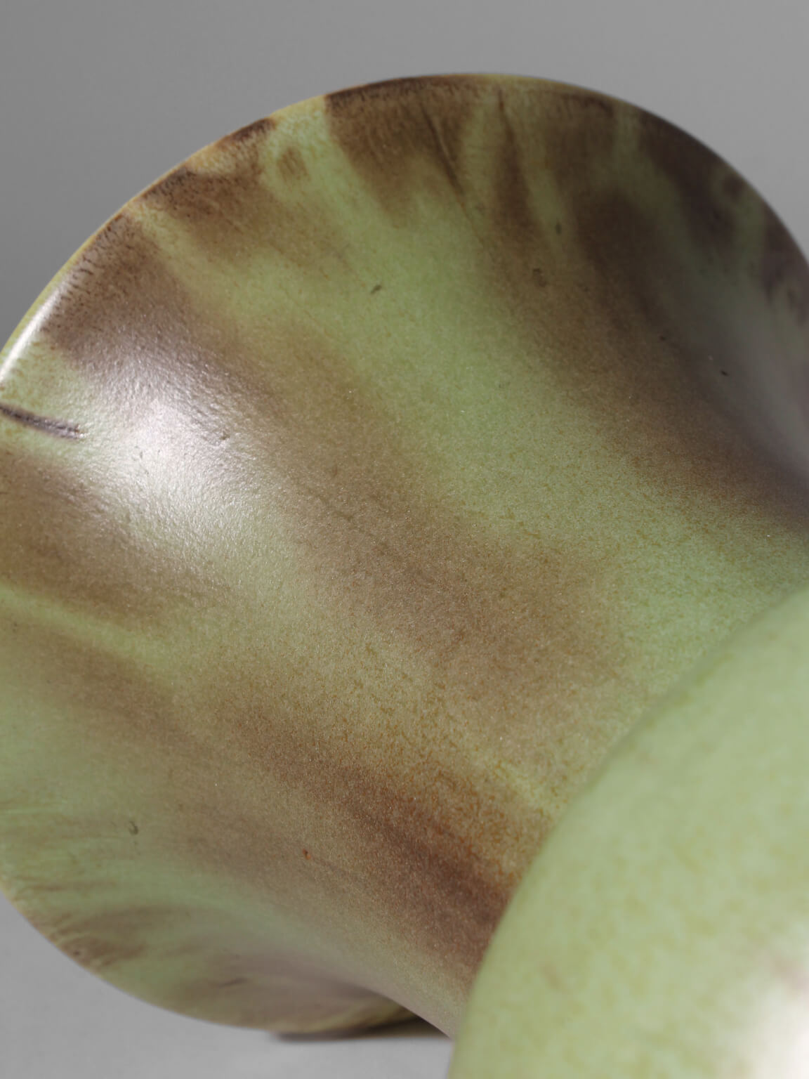 Art Deco Green Ceramic Vase — detail view