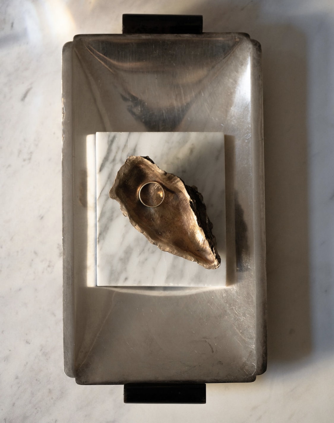 Pair of Bronze Oyster Sculptures  — alternate view