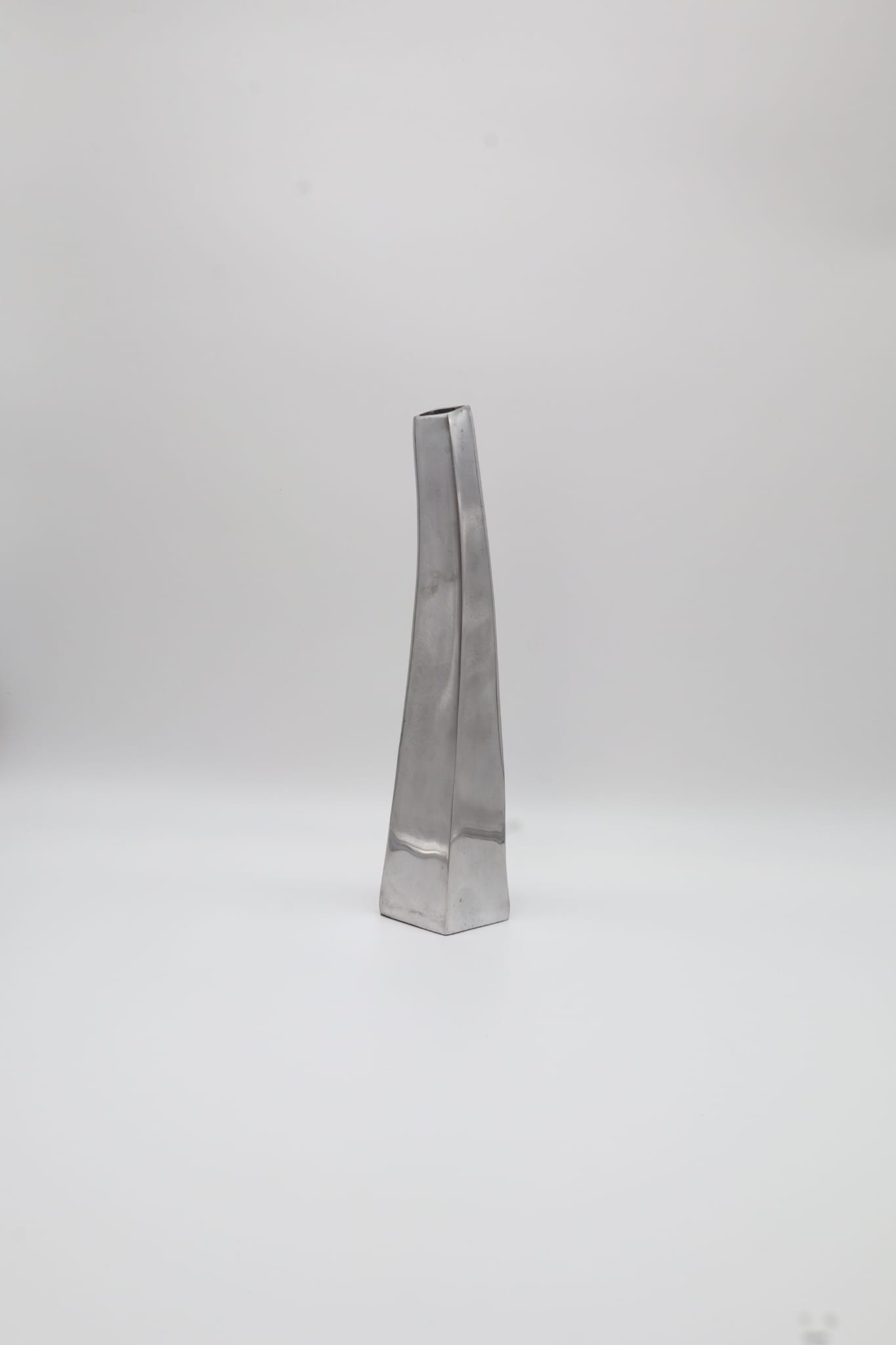 Sculptural Brutalist Pewter Bud Vase – Sweden, 1960s-1970s — detail view