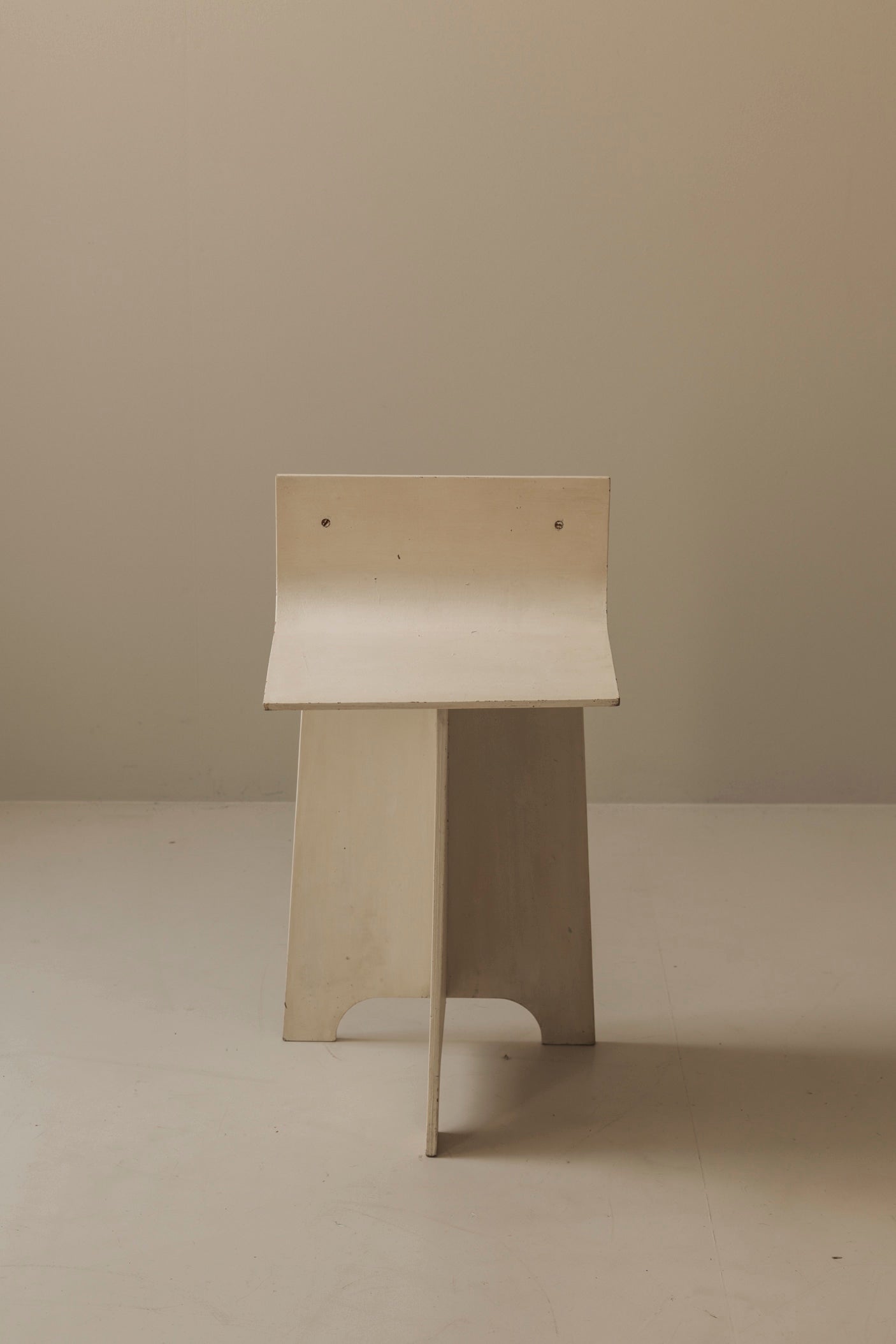 Decorative Sculptural French Off-White Plywood Accent Chair, 1940s — in context