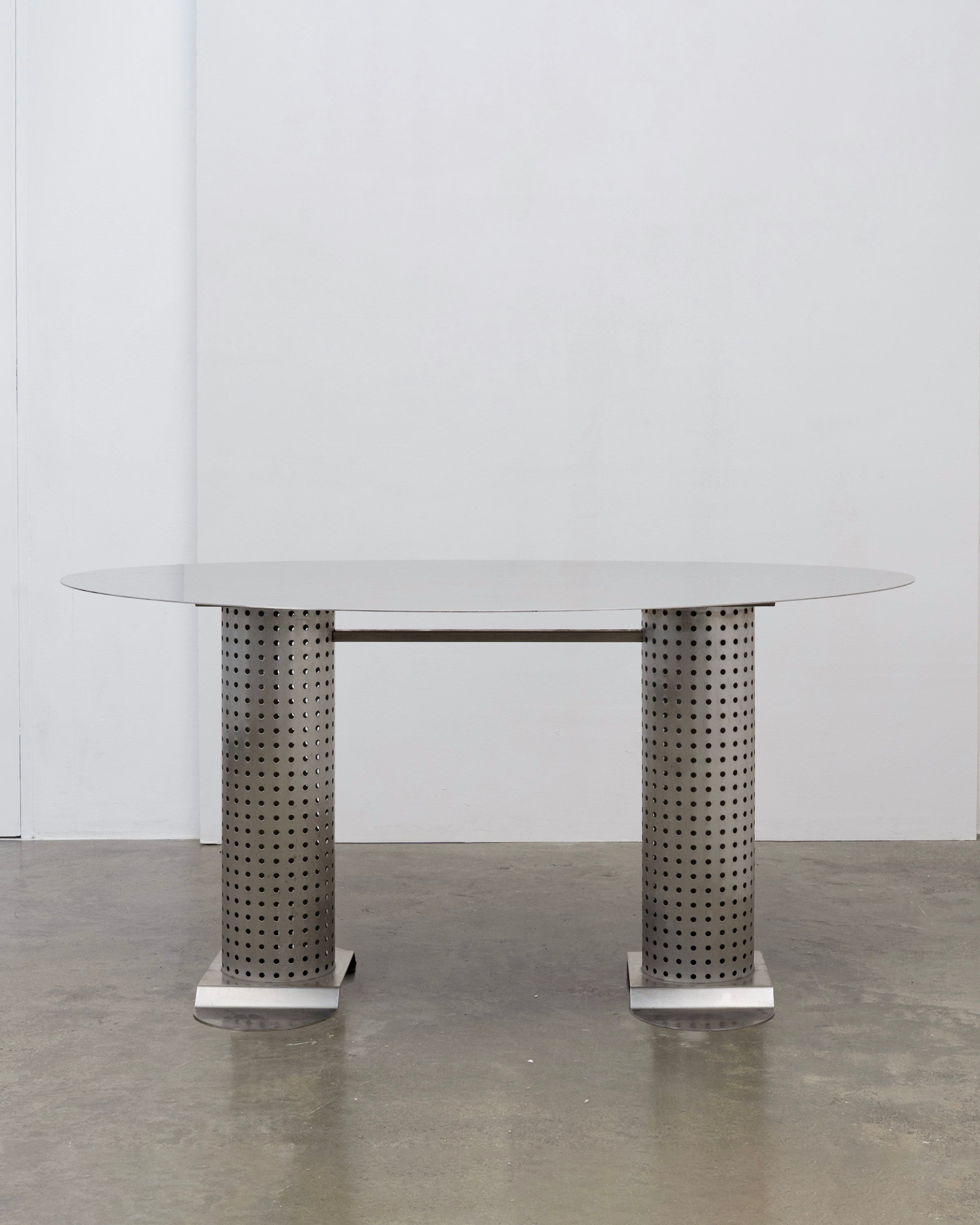 Postmodern Stainless Steel Dining Table, c.1980