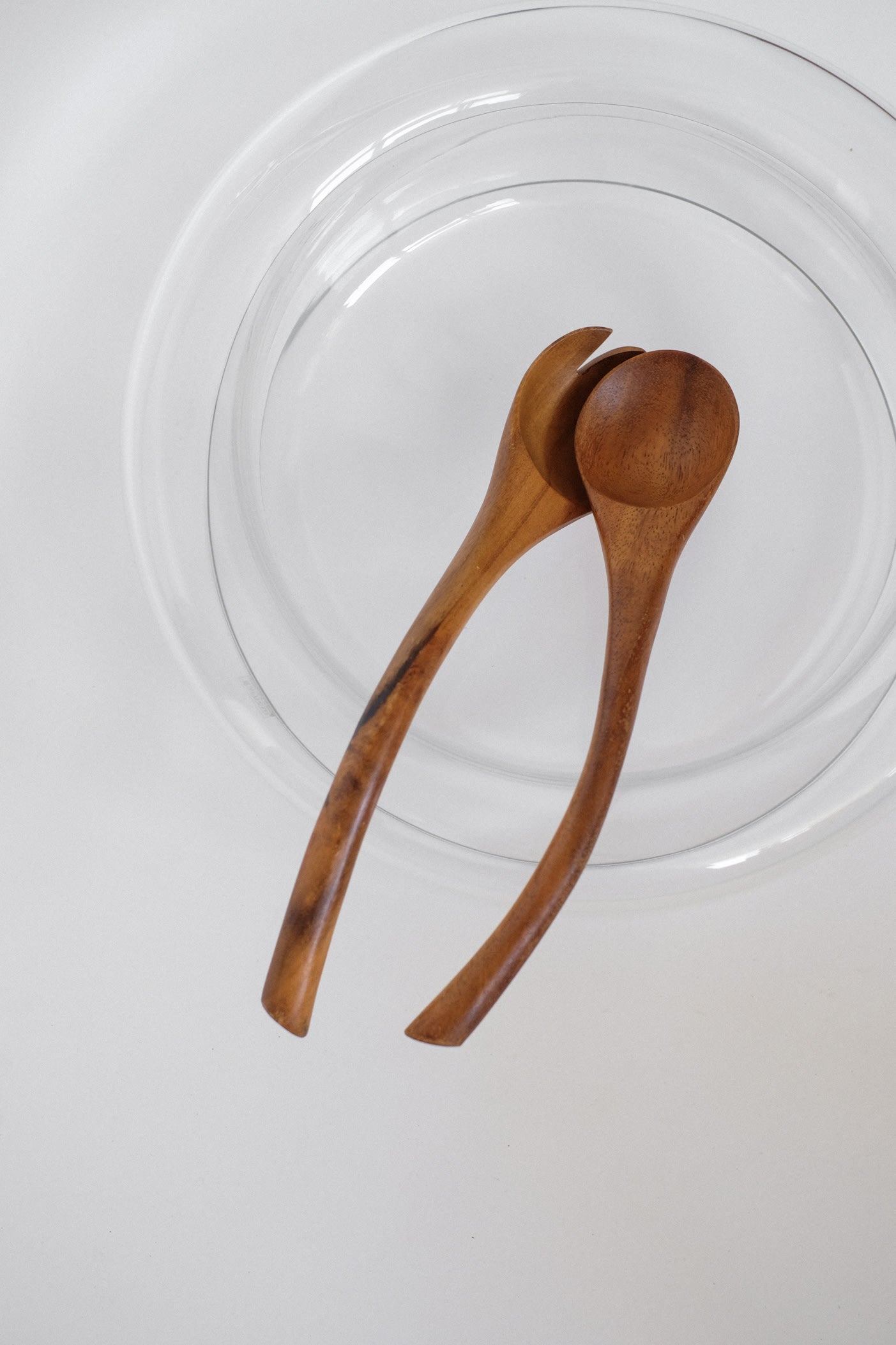 Handcrafted Wooden Salad Server Set — close-up