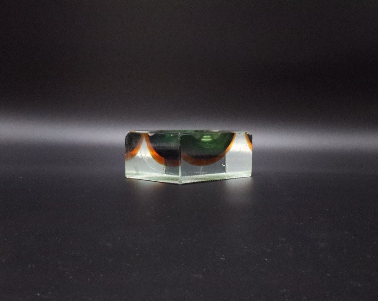 Sommerso Murano Glass Ashtray by Flavio Poli for Seguso, Italy, 1960s — detail view
