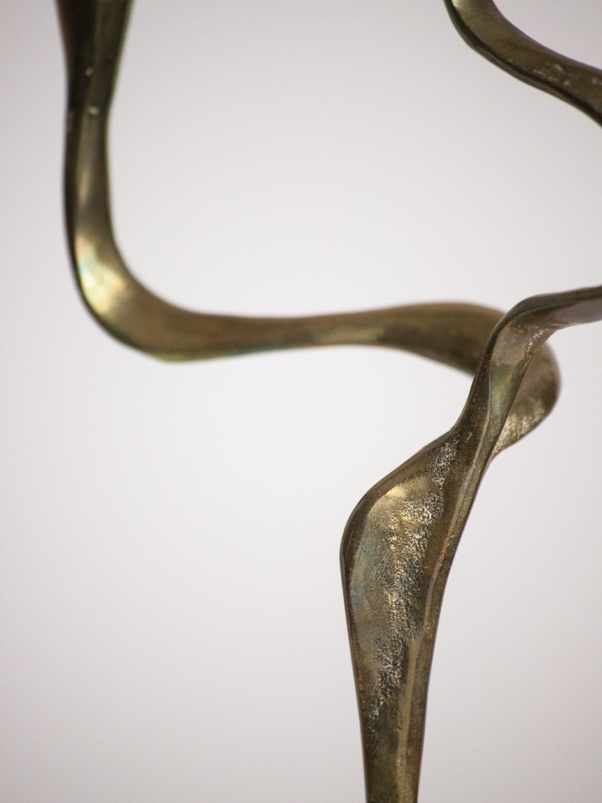 Pair of Brass Serpentine-Arm Candelabra, Organic Brutalist Style, Attributed to Kurt Jesch, Austria 1960s — lifestyle setting