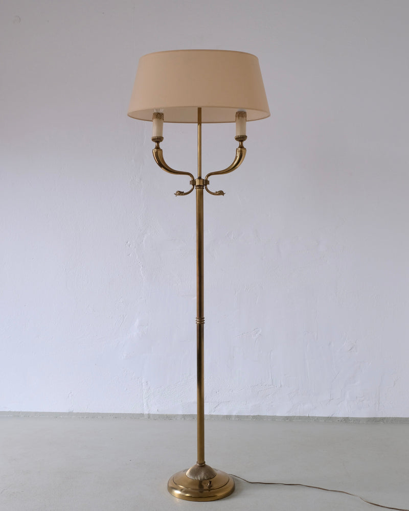 Maison Jansen Neoclassical Brass Floor Lamp | France | 1960s by Veter Vintage | The Oblist