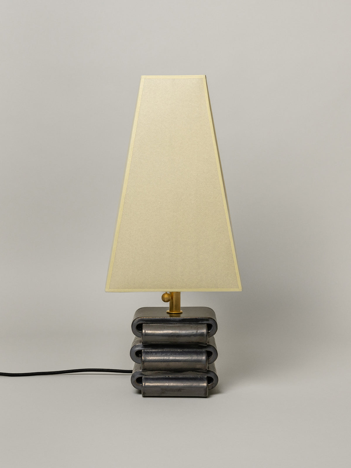 Gio Table Lamp, Graphite / Faint Green Shade — detail view