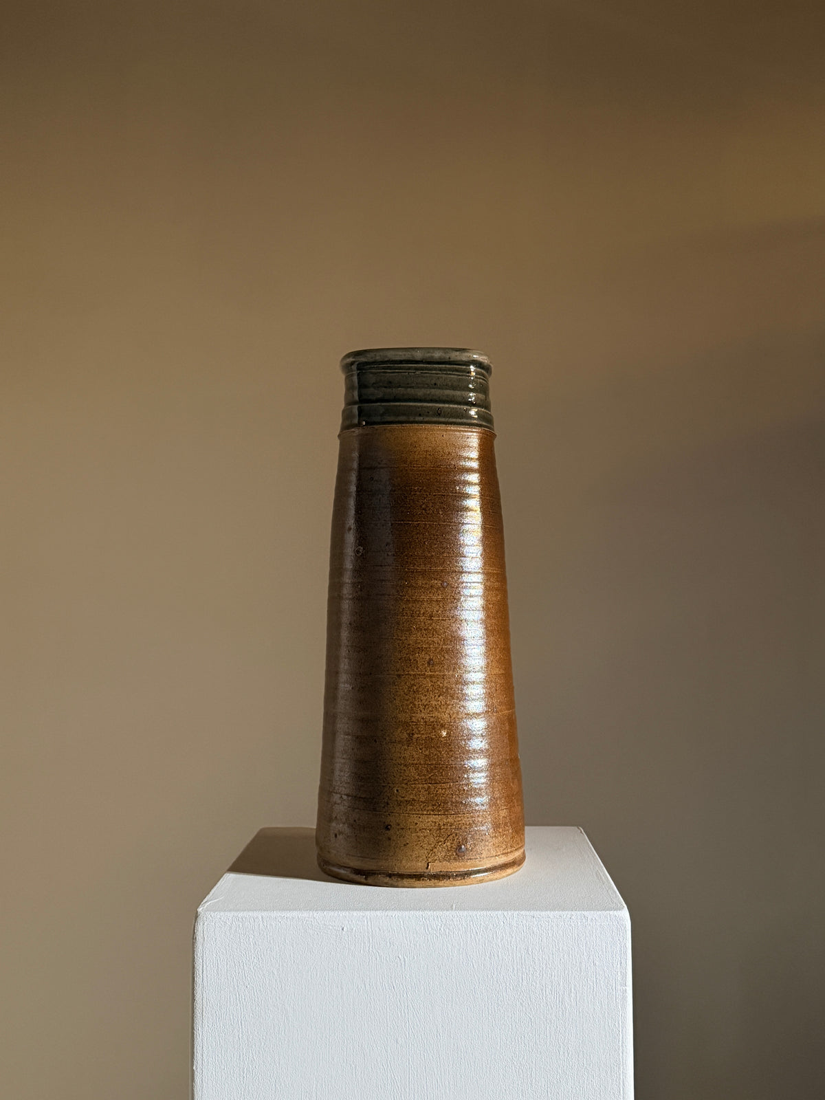 Large stoneware vase by Pierre Digan, La Borne, France, circa 1970 — side angle