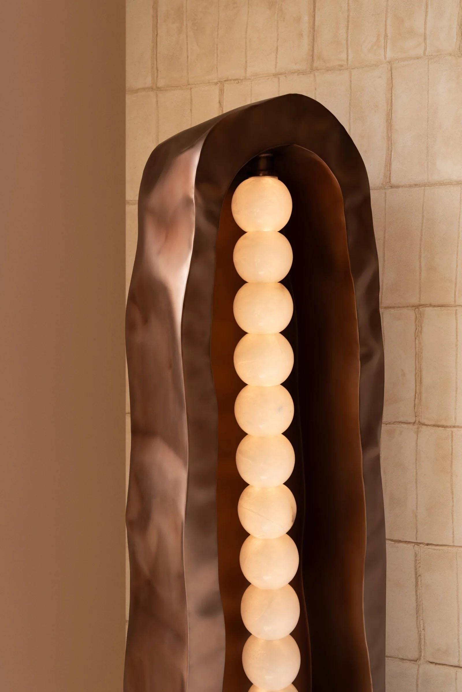 Stainless Steel Floor Lamp - Sigil Tower by Nitush Aroosh — side angle