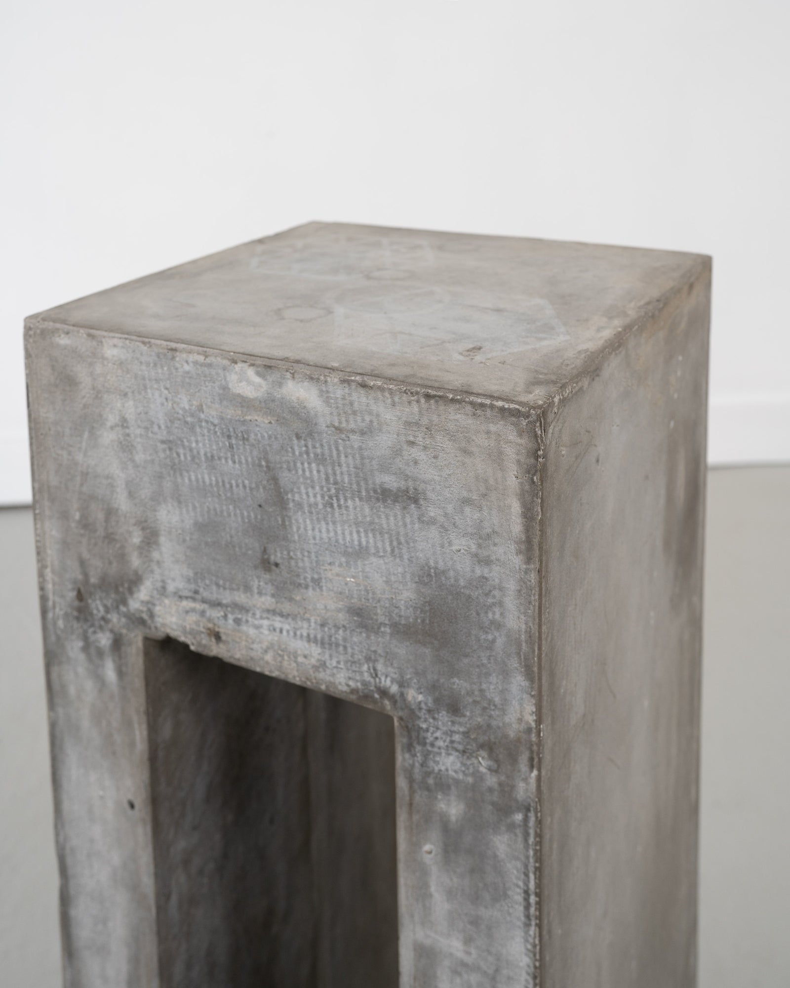 Sculptural Composite Simulated Zinc Plinth — alternate view