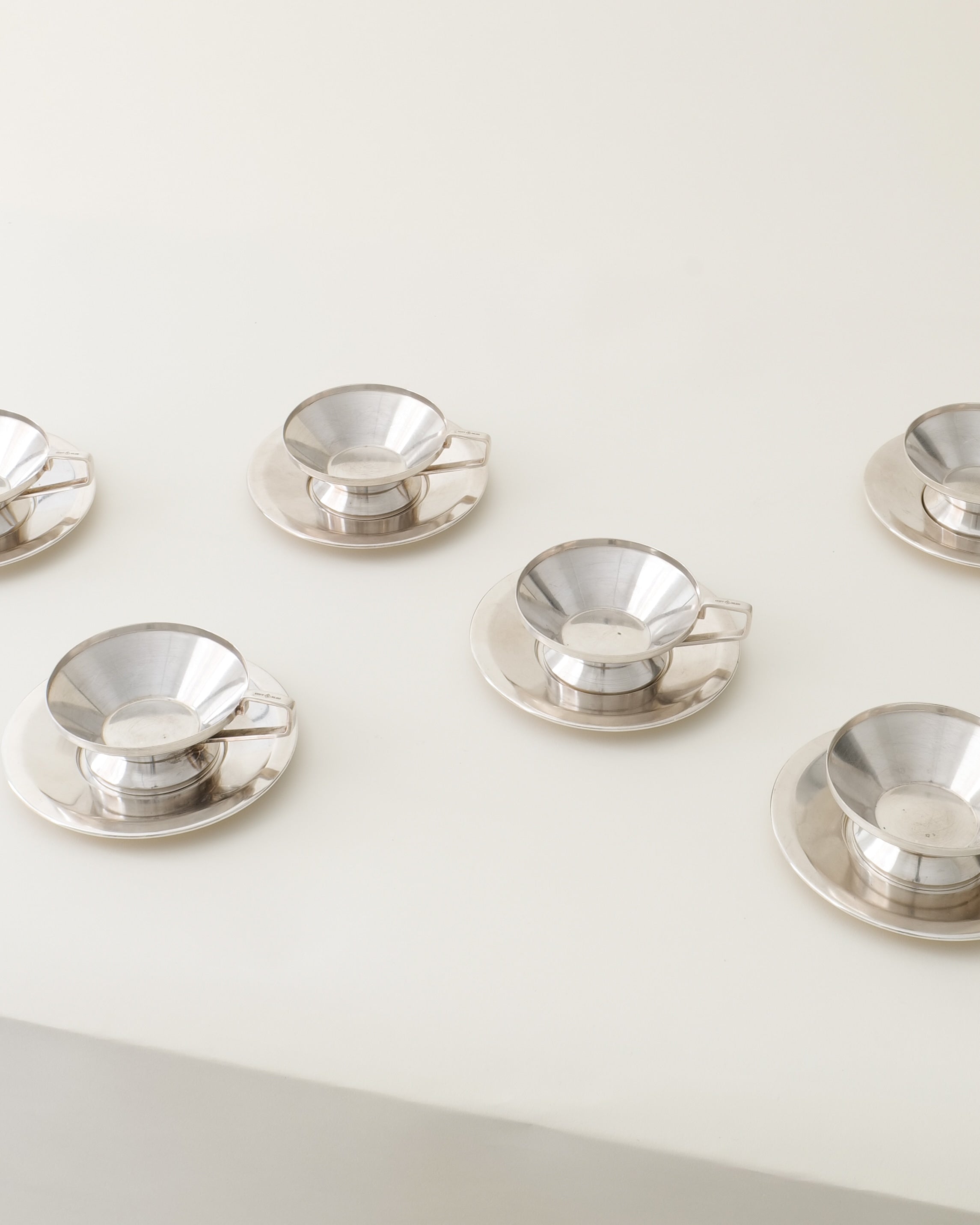 Gio Ponti Arthur Krupp Milano Cups and Saucers 1950s — detail view