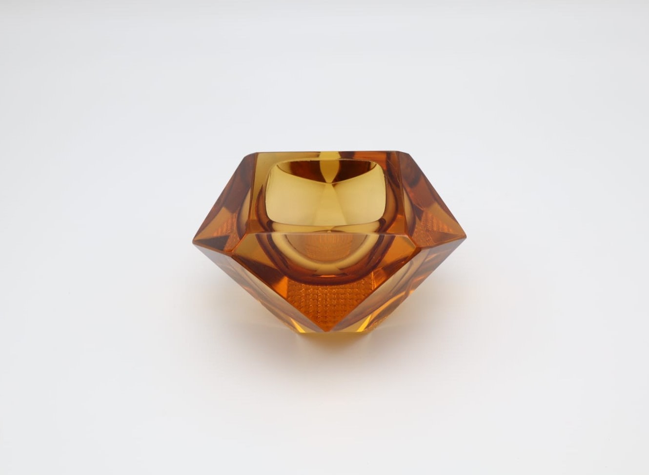 Faceted 'Sommerso' Murano Glass Ashtray by Flavio Poli for Seguso, 1960s by Forma Finds | The Oblist